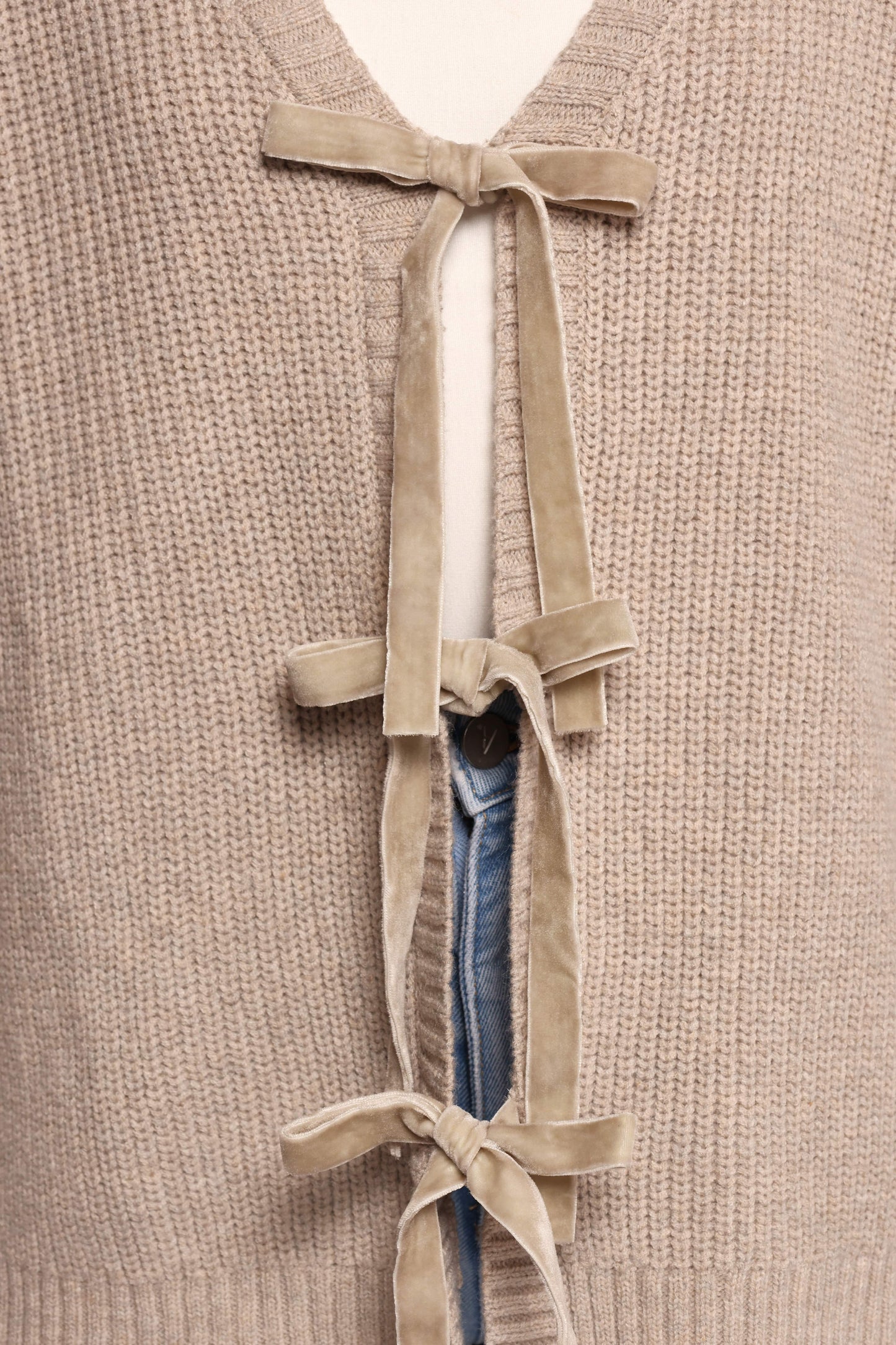 Hammond Tie Up Cardigan - Taupe