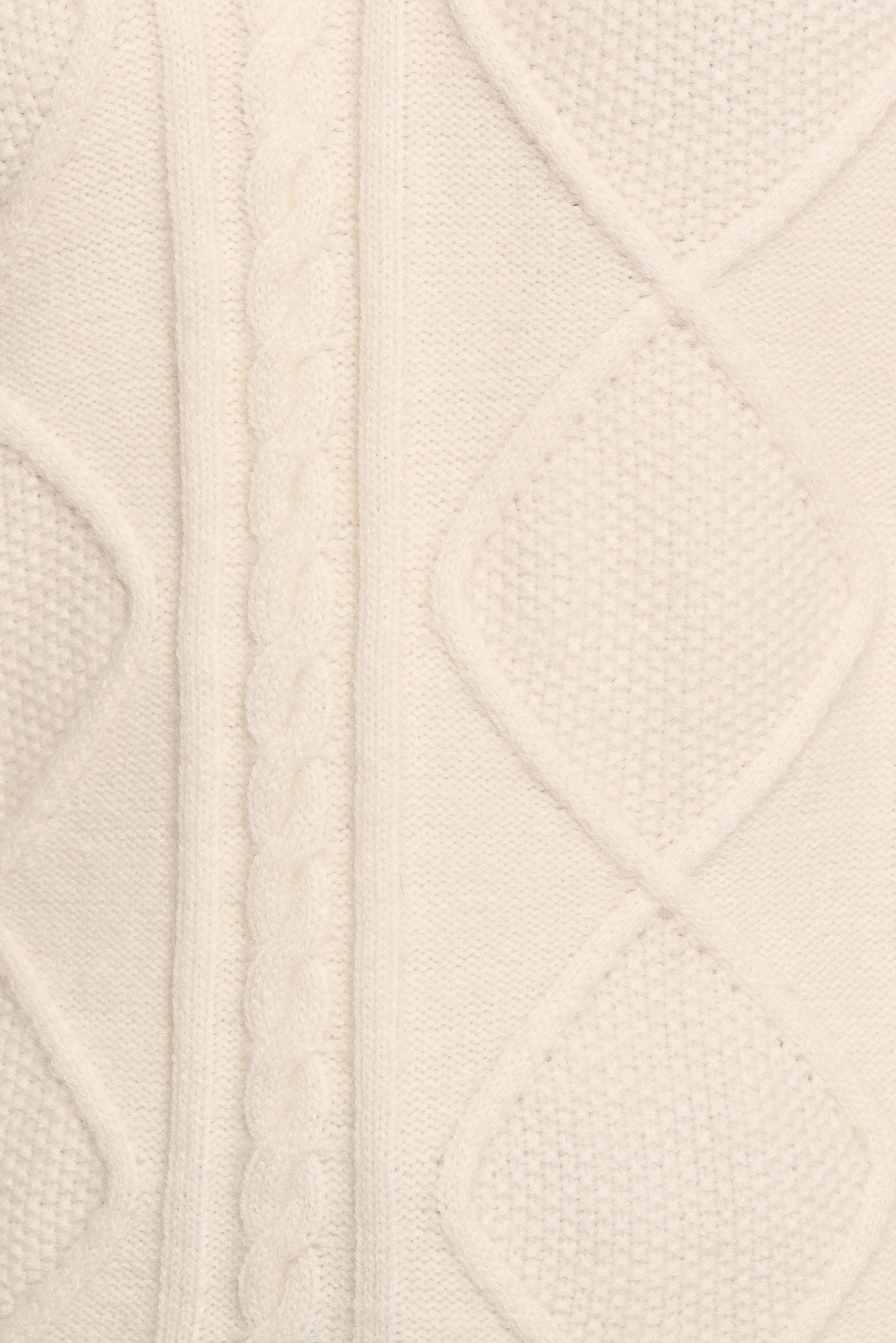Robbie Collar Neck Cable Knit Sweater - Cream