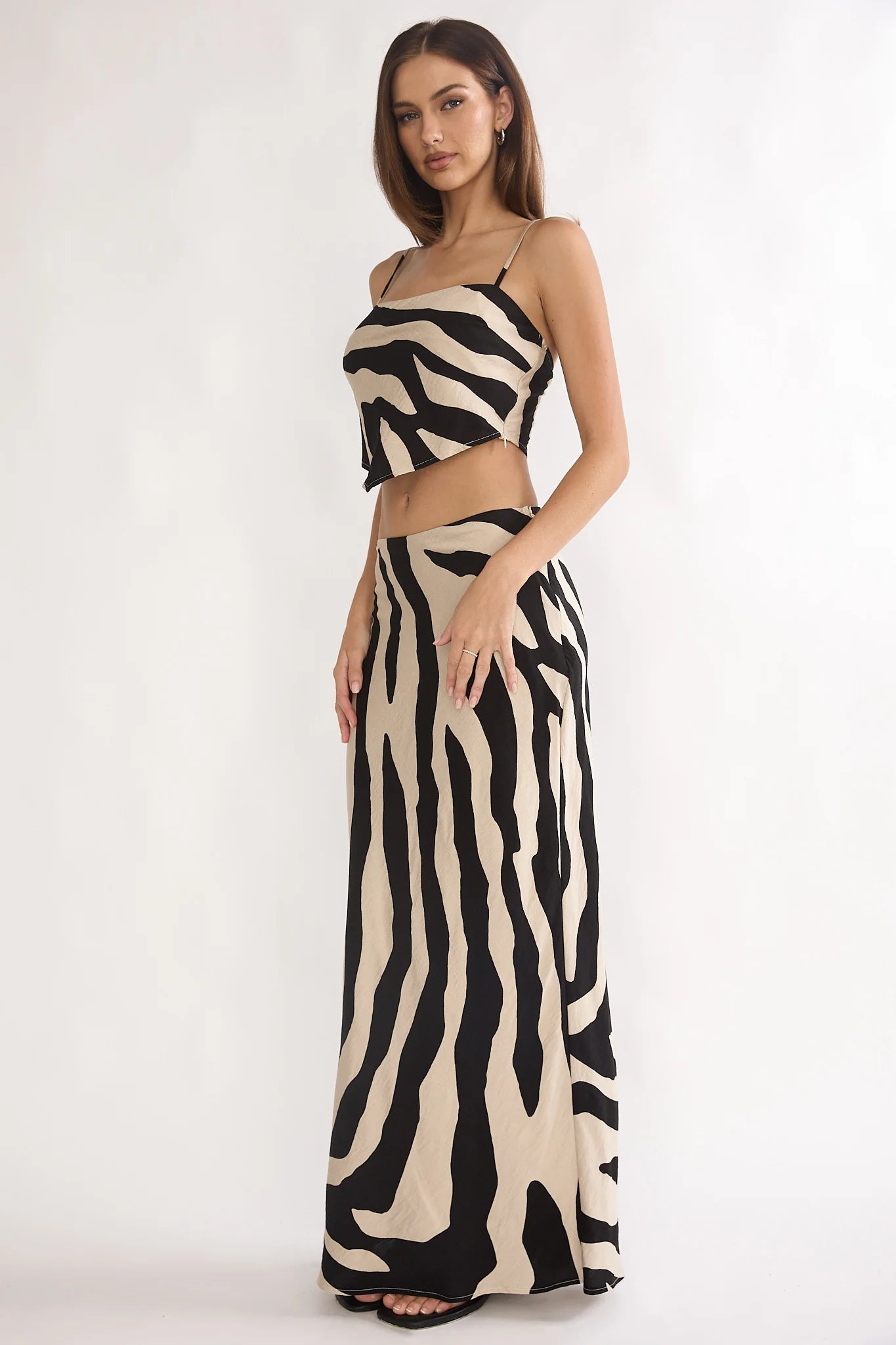 Blythe Maxi Skirt Zebra Black