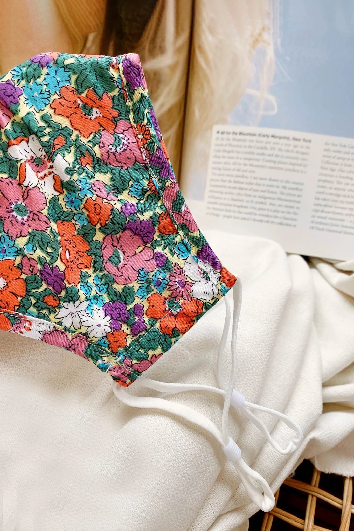 Wildflower Mask Floral Print Orange