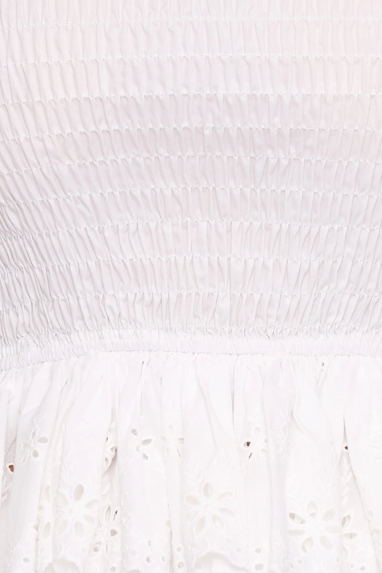 Stori Shirred Top - White Broderie