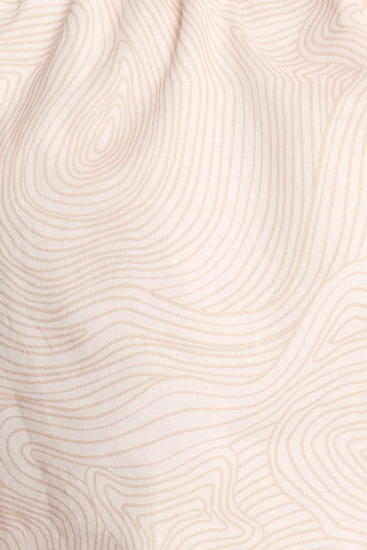 Zion Off Shoulder Long Sleeve Top - Tan Swirl