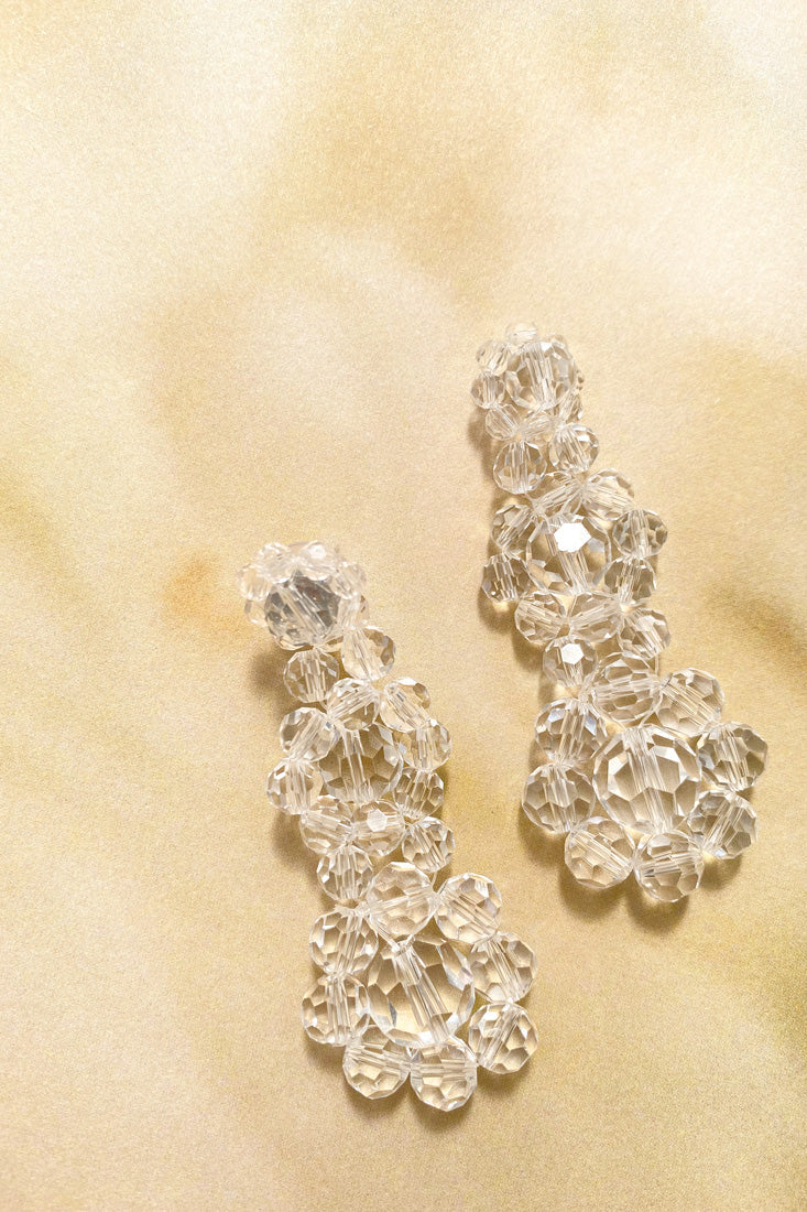 Don't Wait Up Beaded Earrings Clear