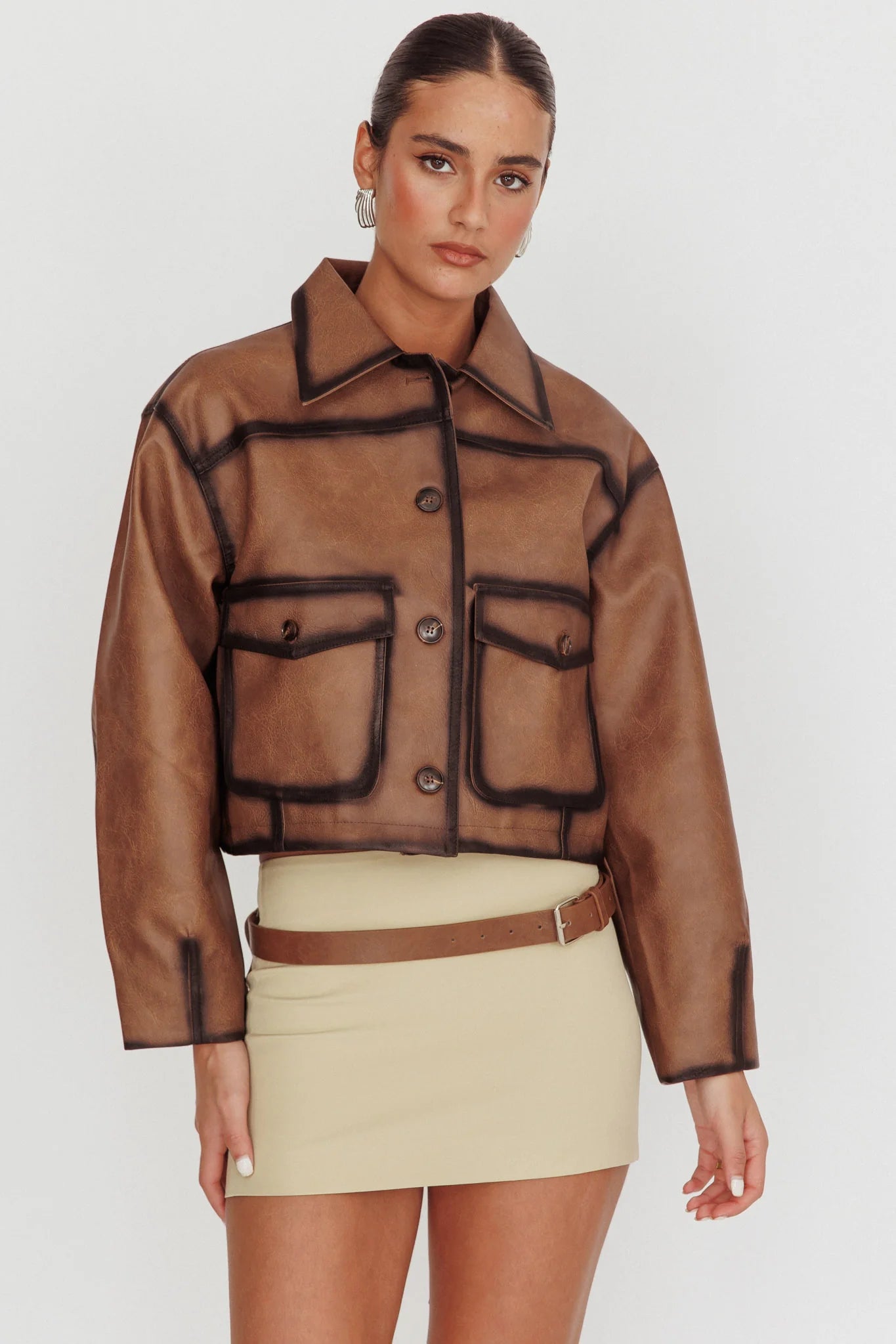 December Front Pocket Jacket Brown