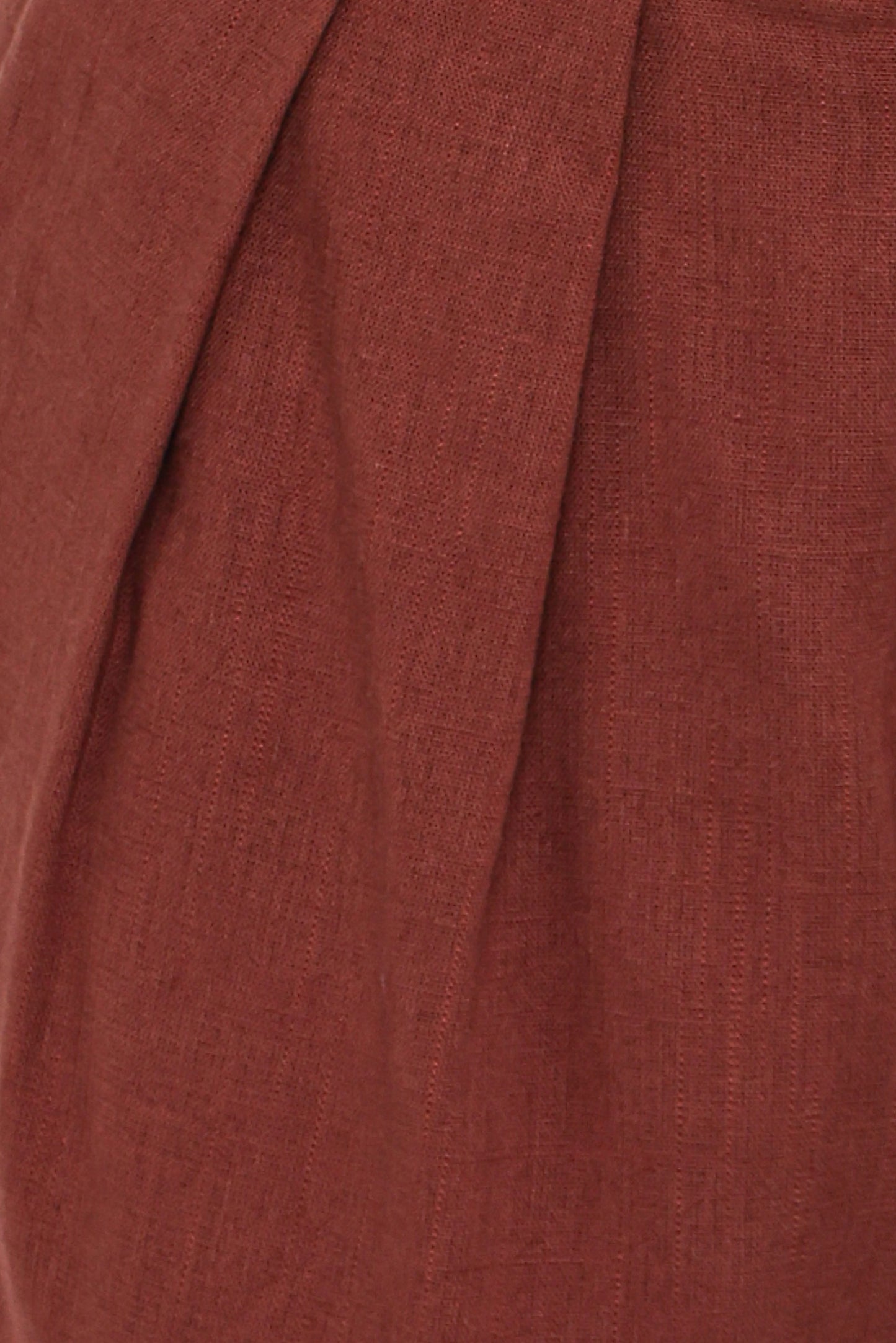 Elinor Cuffed Linen Short - Brown