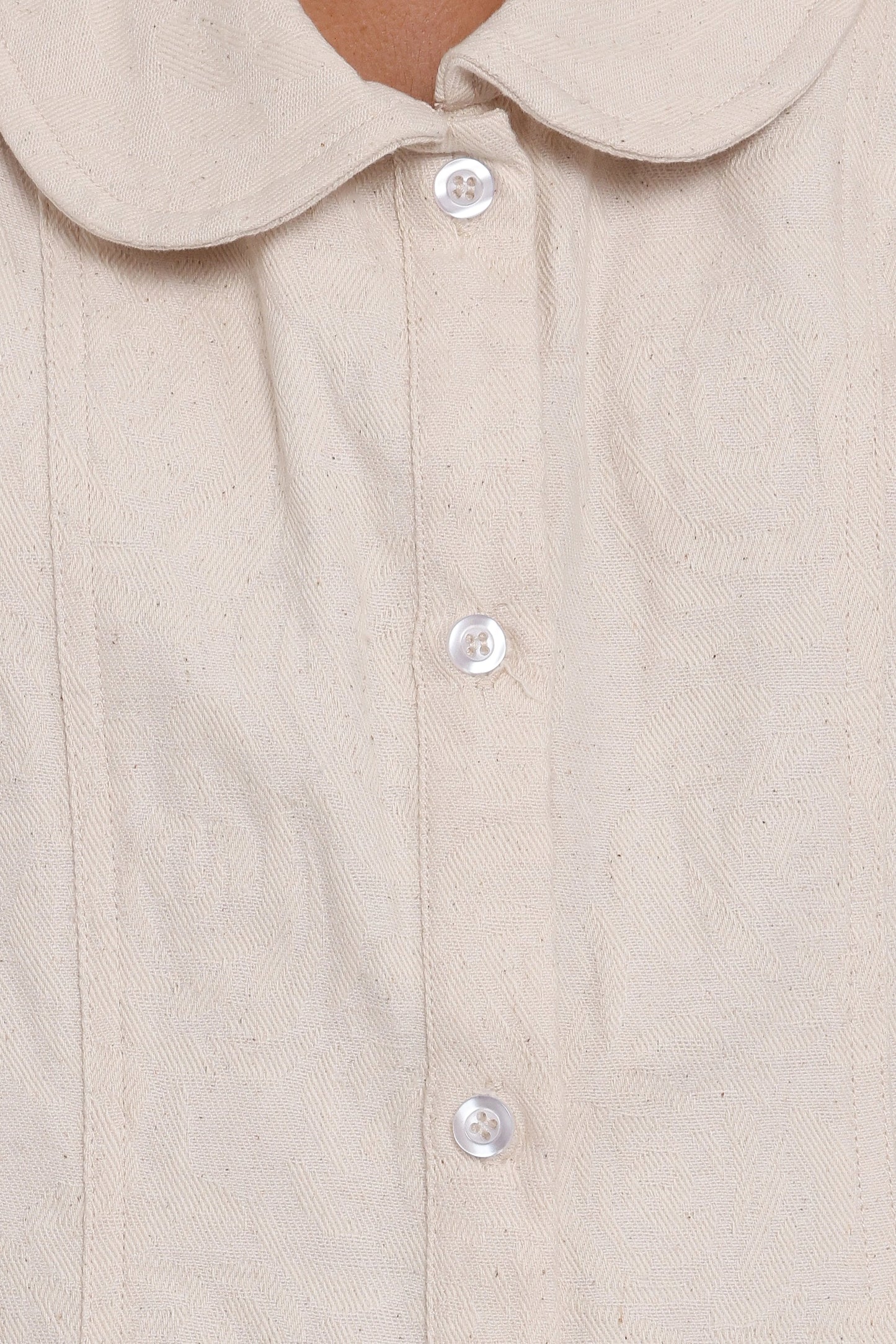 Lavina Collared Romper - Cream