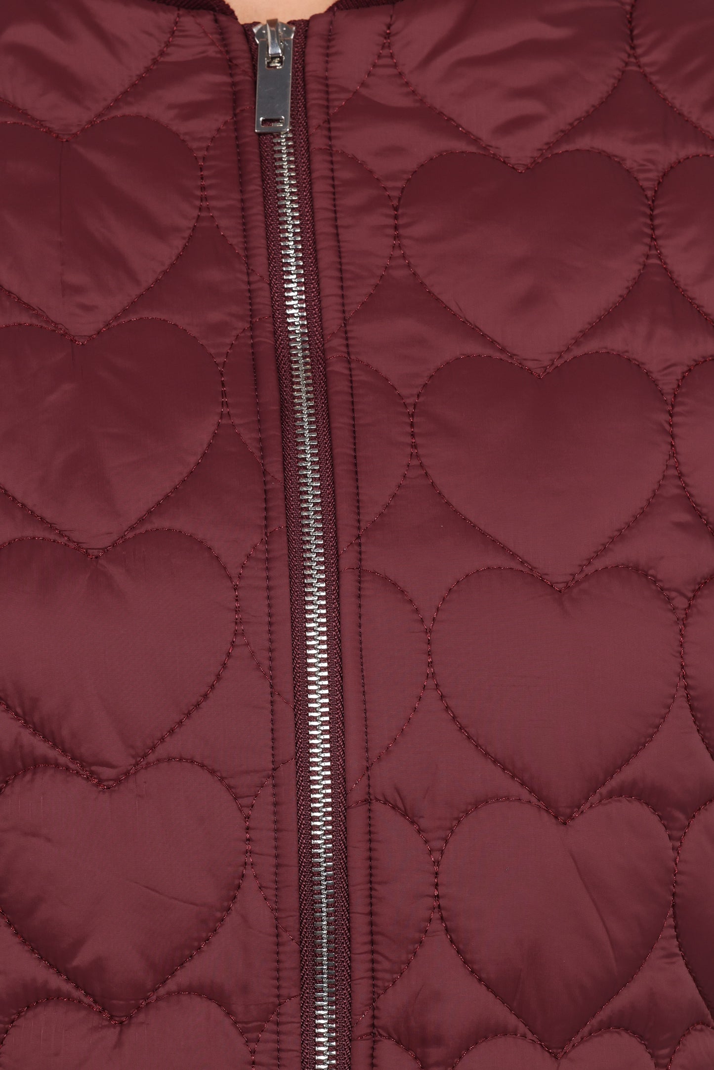 Genevieve Quilted Bomber - Cherry