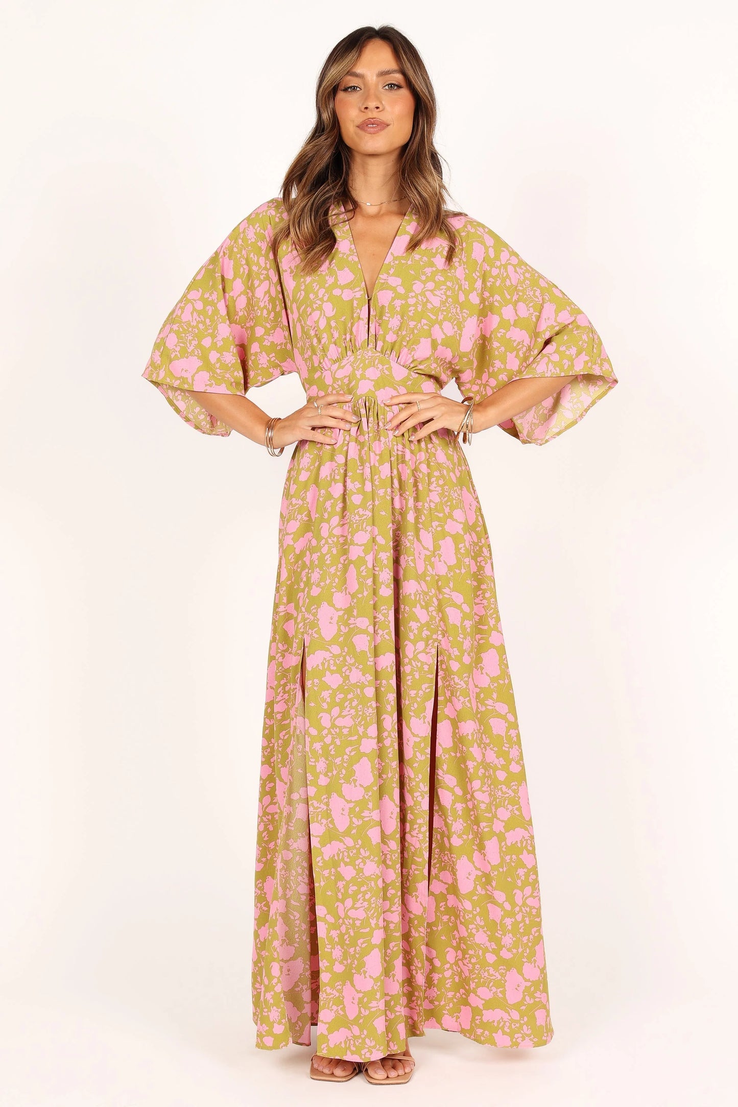 Fran Maxi Dress - Green/Pink