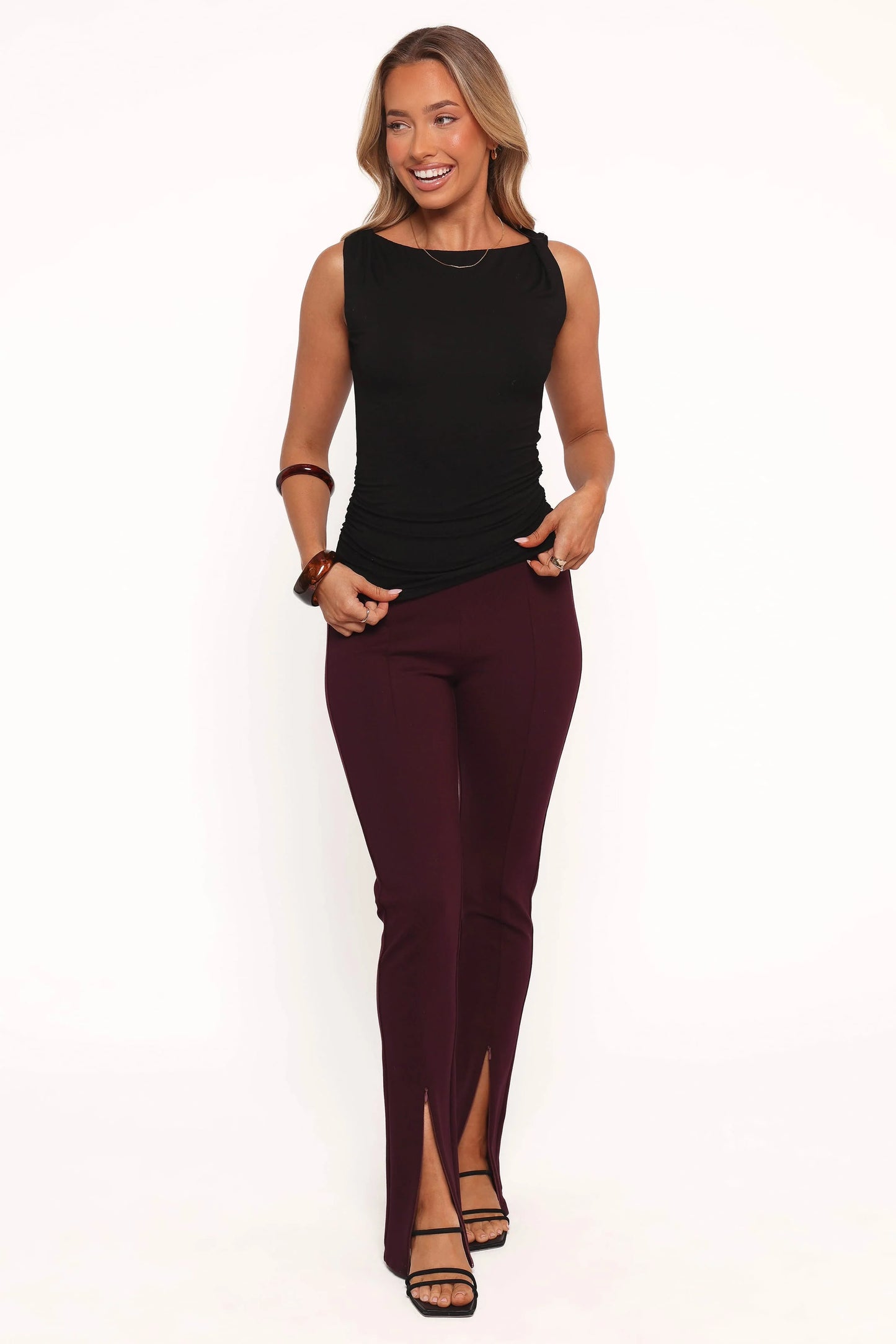 Lainey Twist Knit Top - Black