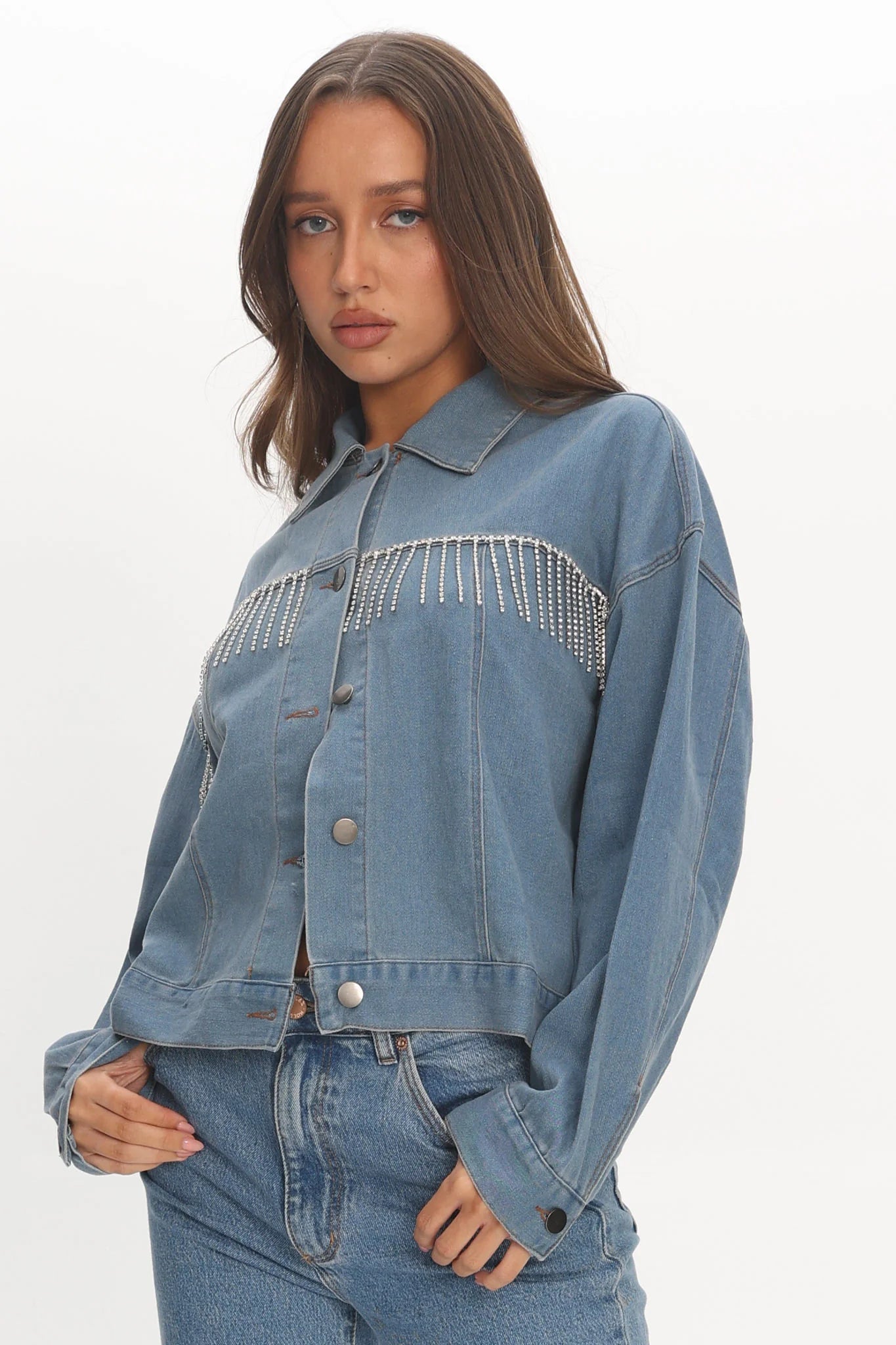 Rodeo Diamante Jacket Washed Blue