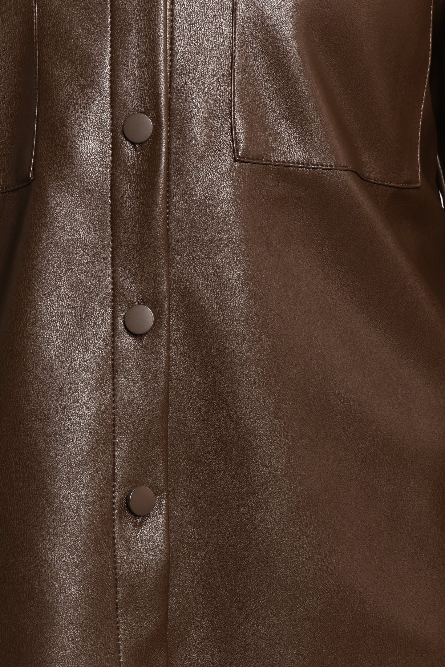 Trevira Faux Leather Shirt - Brown