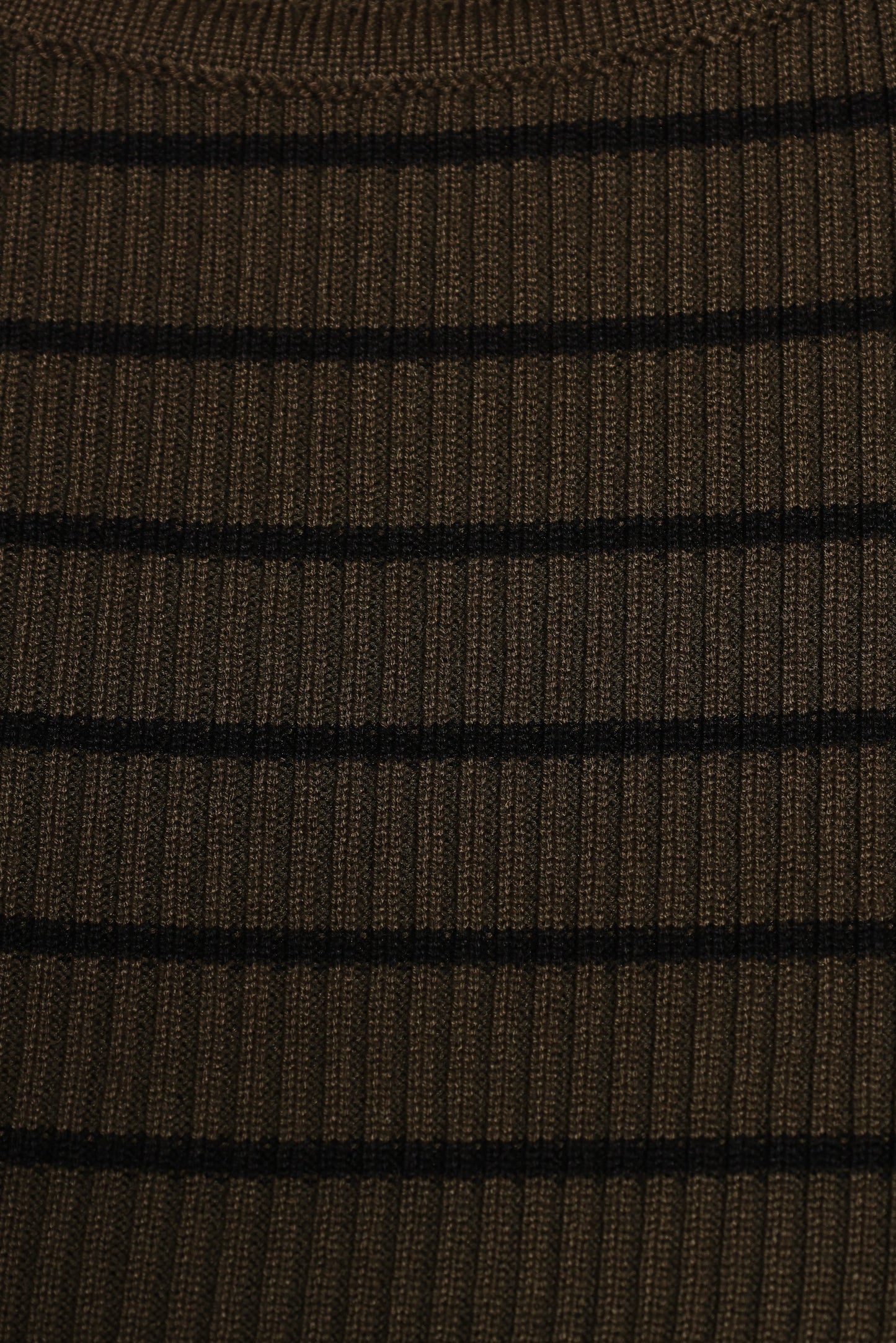 Stacie Ribbed Knit Top - Olive Stripe