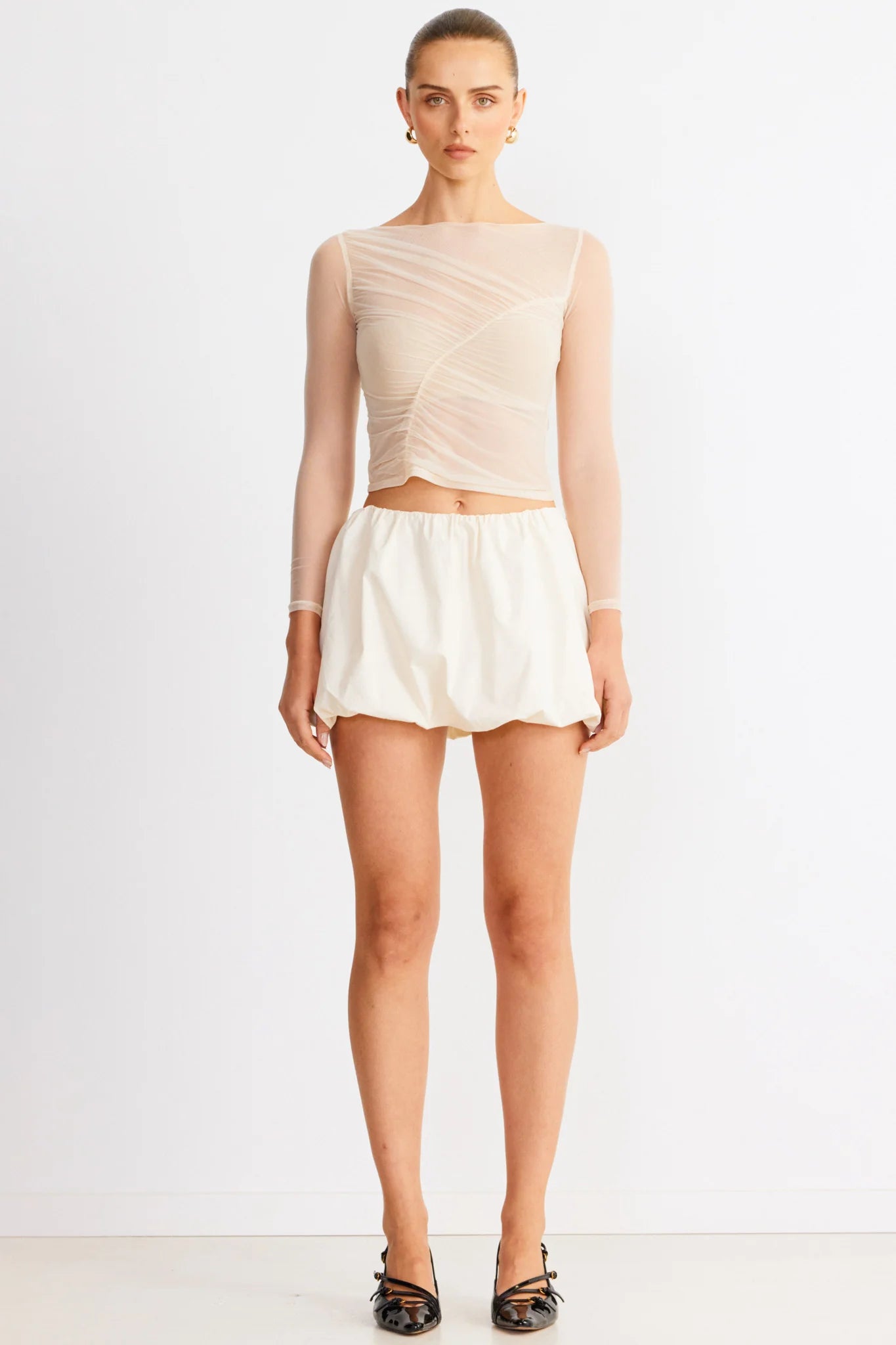 SNDYS Freja Bubble Skirt Chalk
