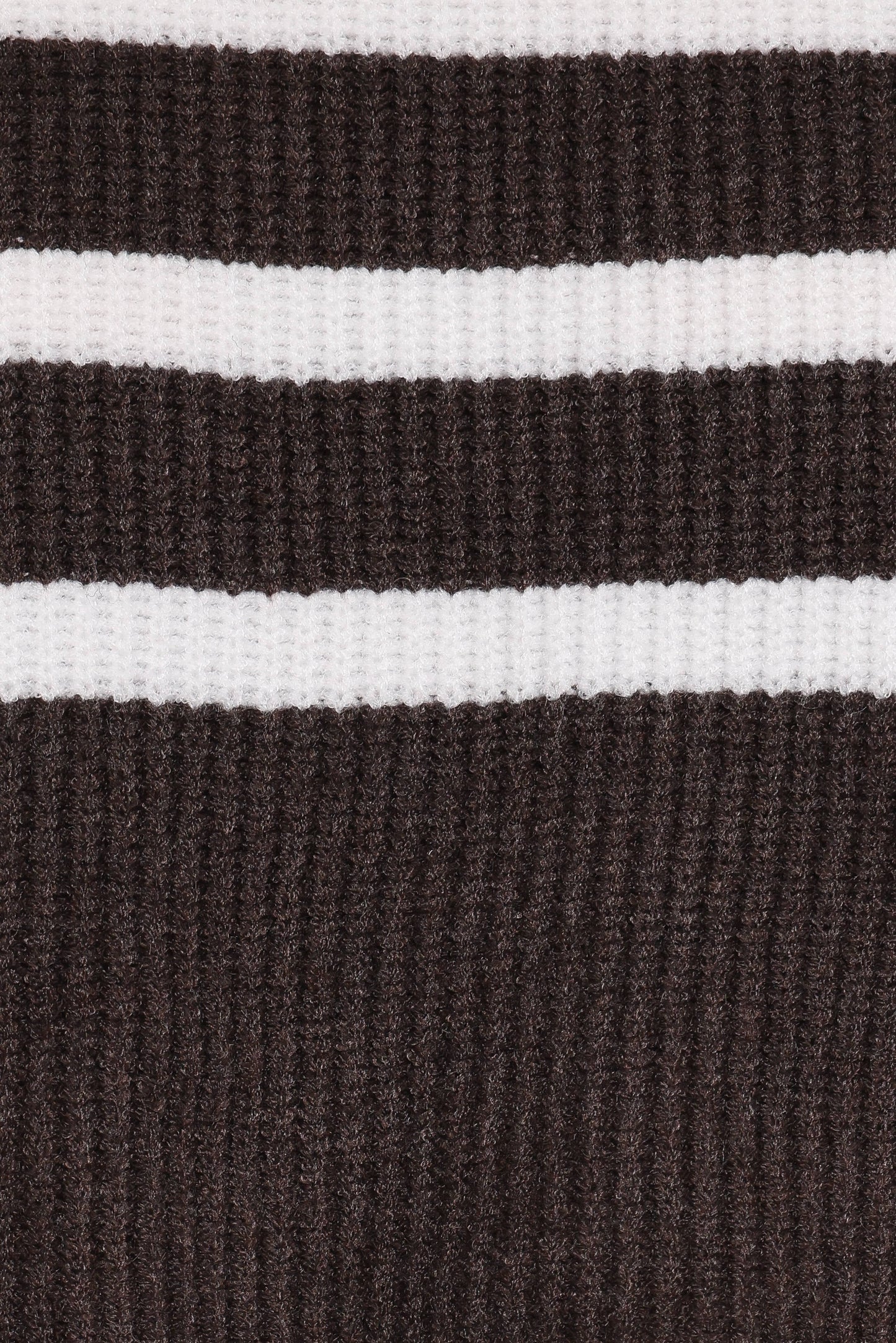 Sara Sweater Set Mini Skirt - Chocolate Cream Stripe