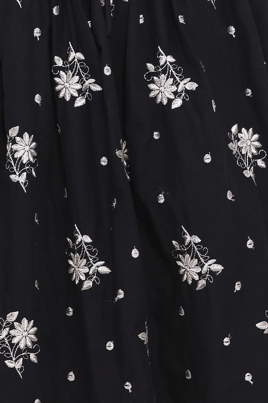 Rosemarie Midi Dress - Black Floral
