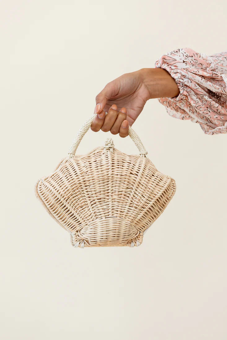 Sophie Woven Shell Purse Natural
