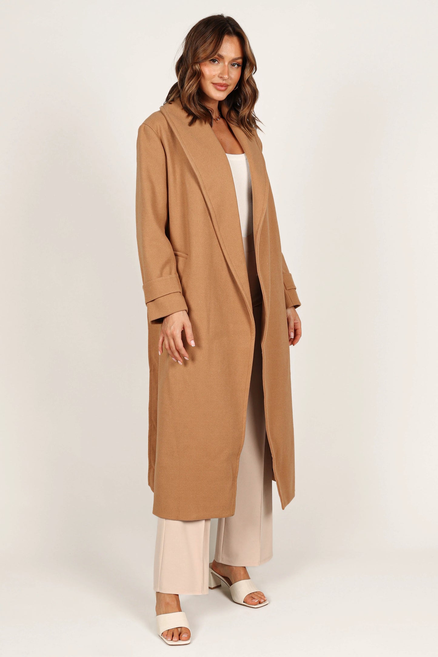 Emersyn Tie Front Coat - Camel
