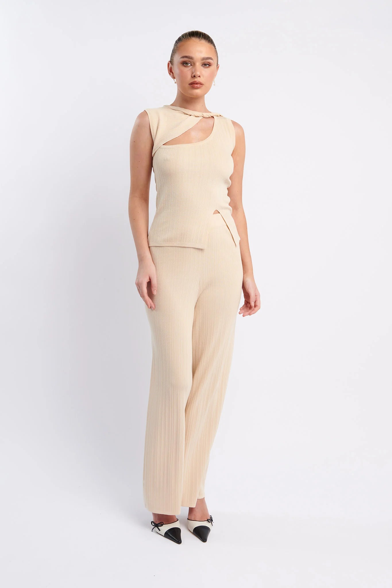 Rossana Long Knit Pants Oat