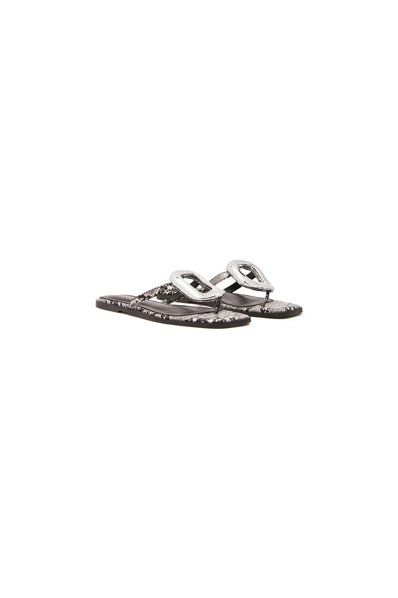 THERAPY Guild Thong Sandal Black White Snake