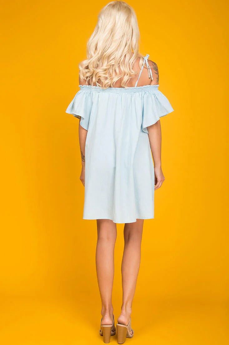 Farrah Loose Summer Dress Light Blue