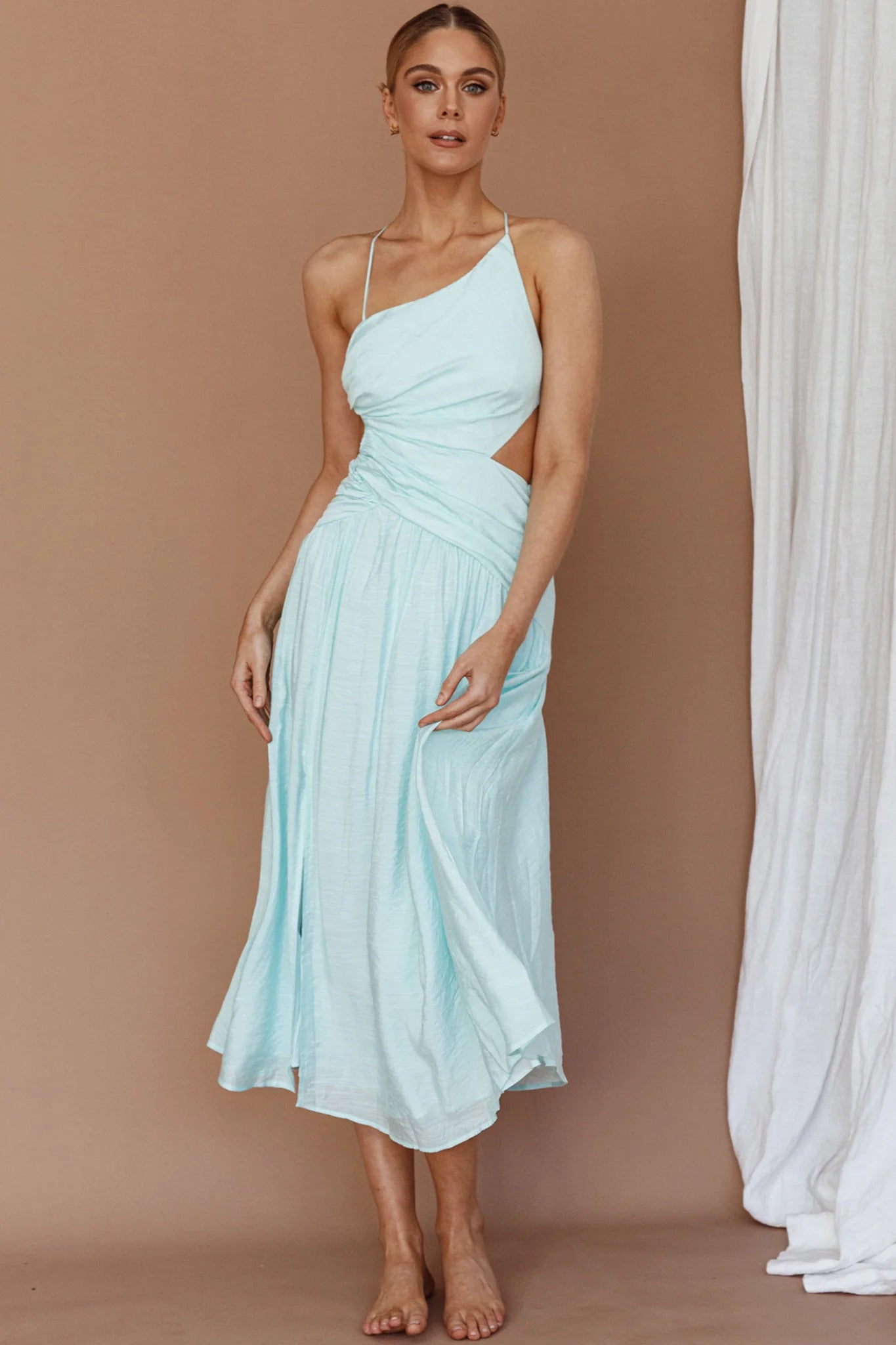 Destination Open Back Midi Dress Mint