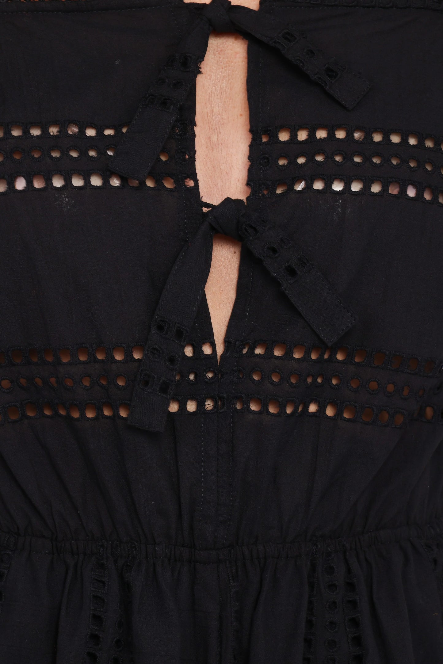 Morena Eyelet Romper - Black