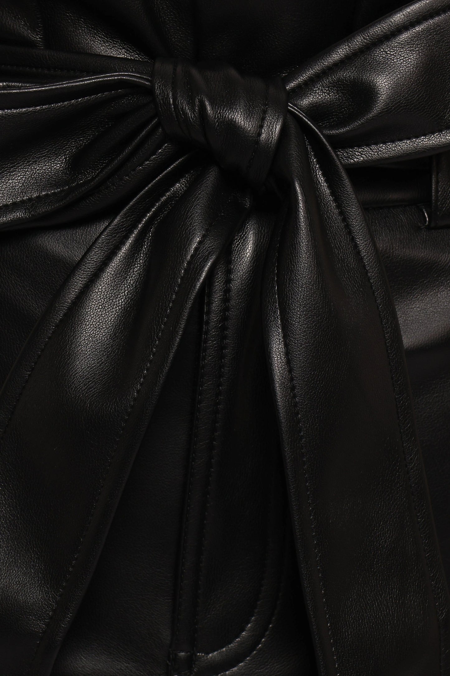 Franka Faux Leather Midi Skirt - Black