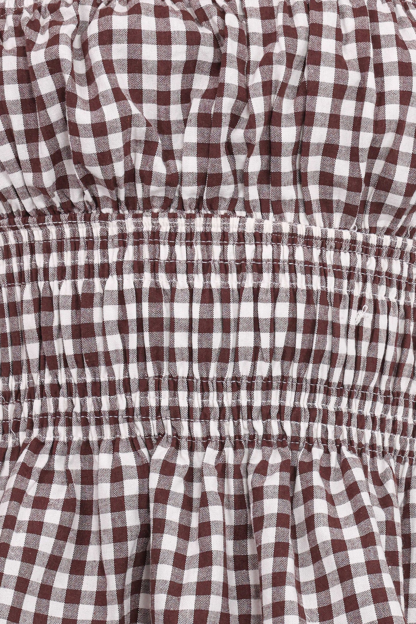 Amity Strapless Top - Brown Gingham