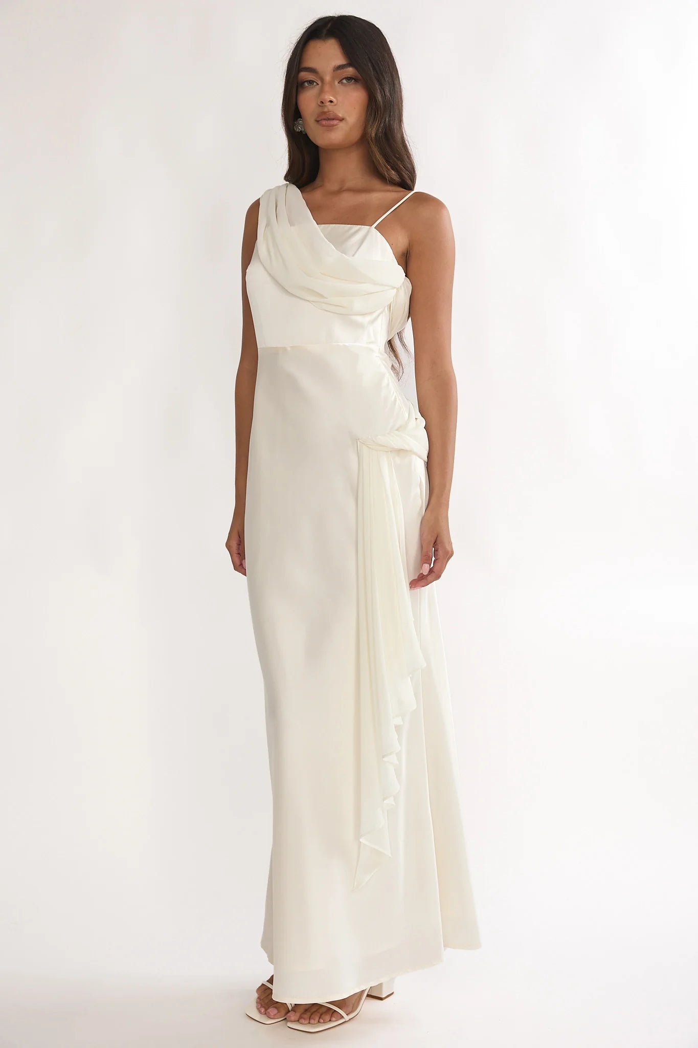 Doloros Drape Accent Maxi Dress Oyster