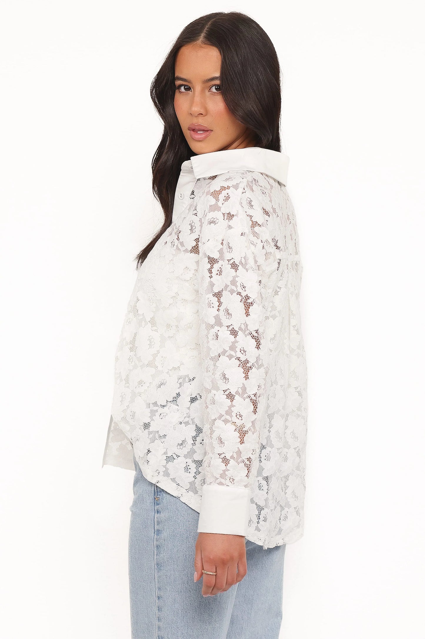 Carol Lace Shirt - White