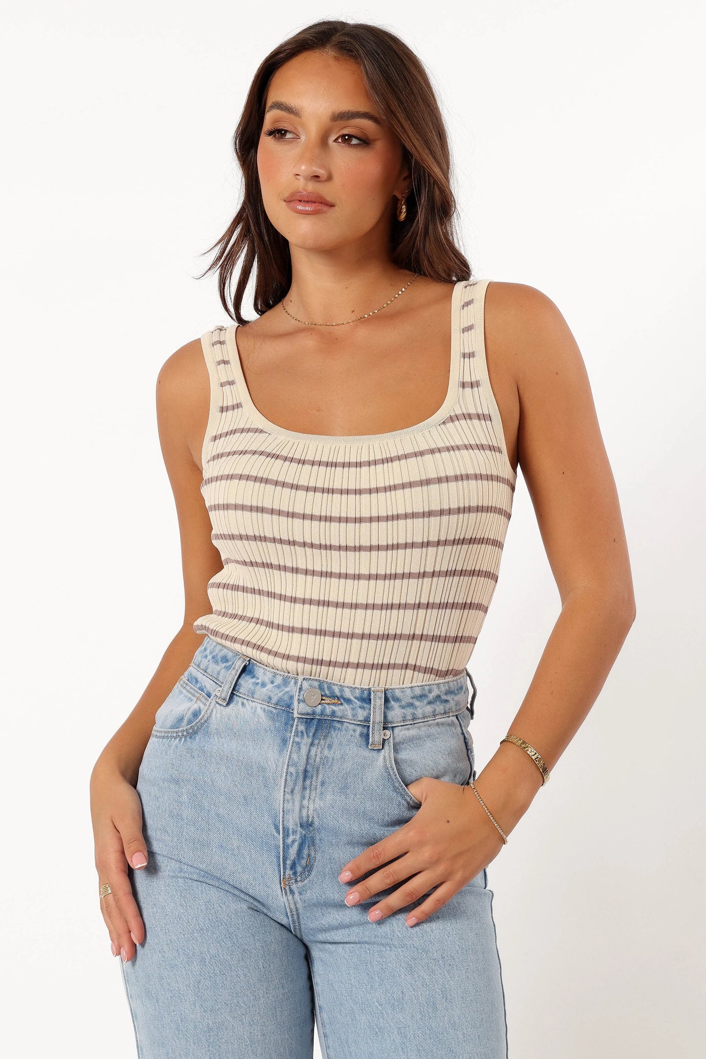 Milla Knit Top - Cream Mocha