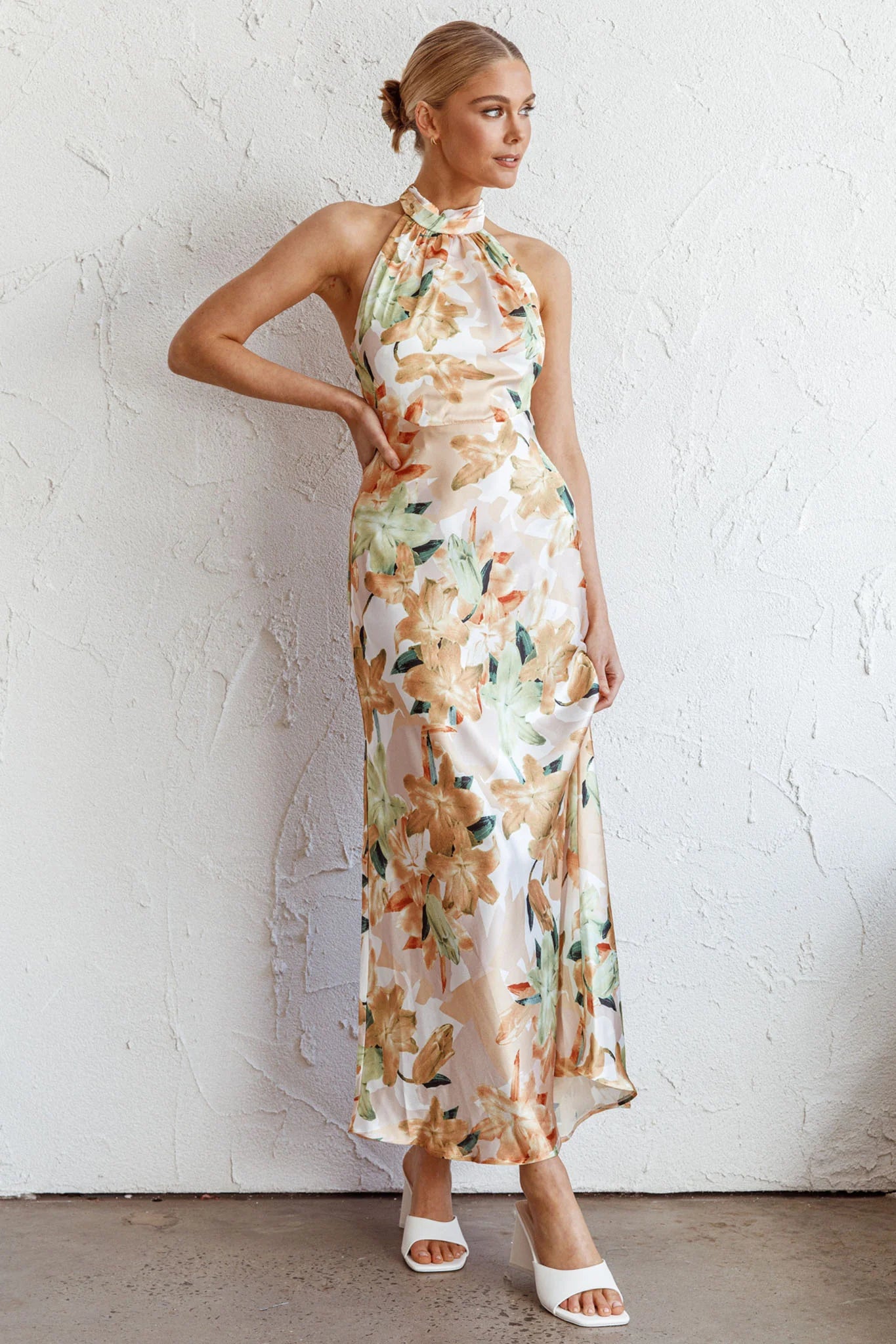 Shana Halterneck Maxi Dress Floral Yellow