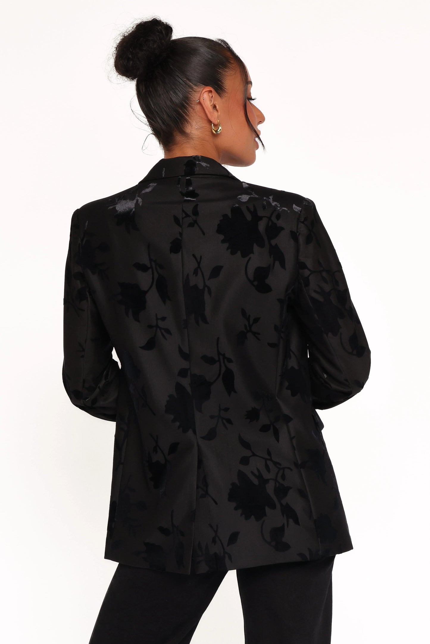 Ollie Burnout Blazer - Black Velvet