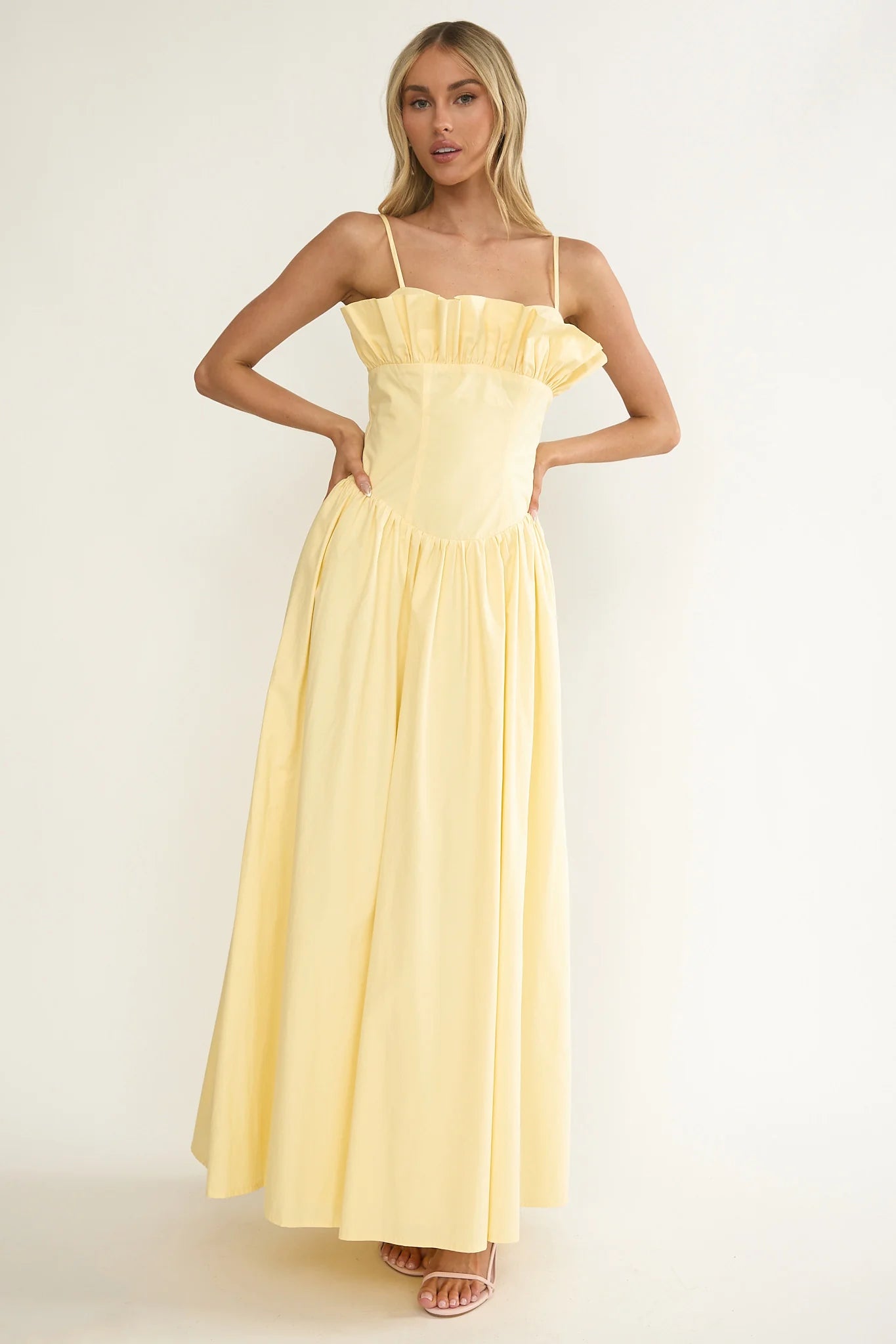 Pailin Frill Bust Maxi Dress Butter