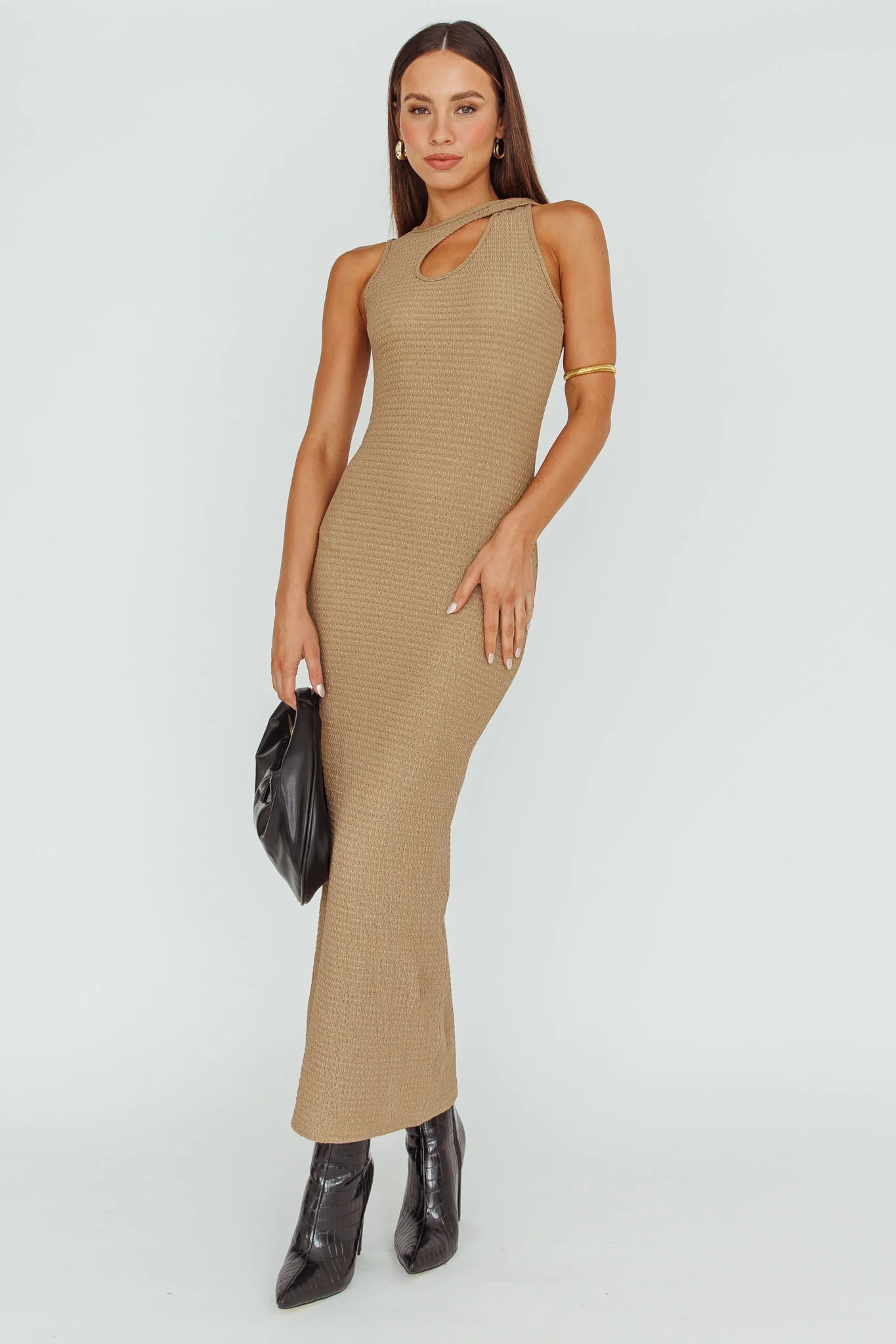 Playa Hermosa Keyhole Midi Dress Latte
