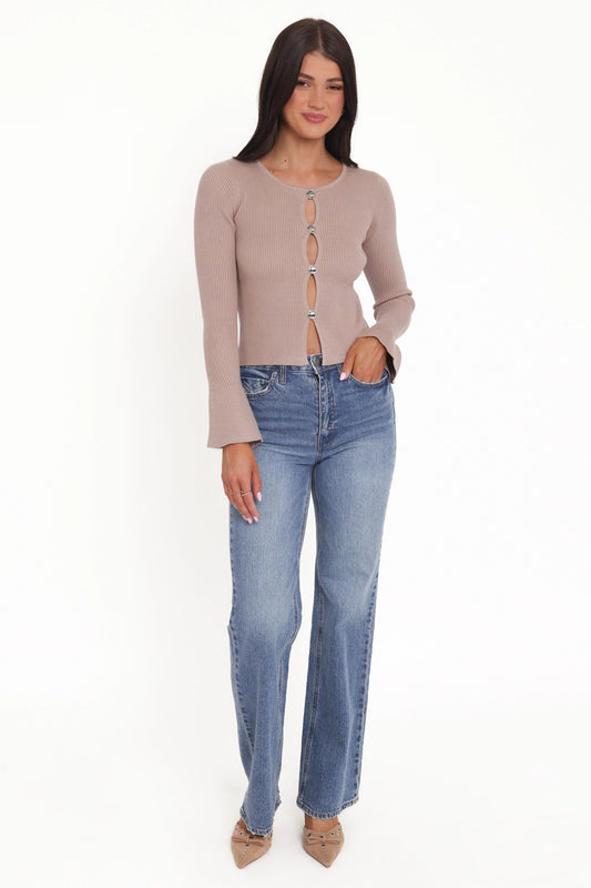 Rosienna Knit Top - Taupe