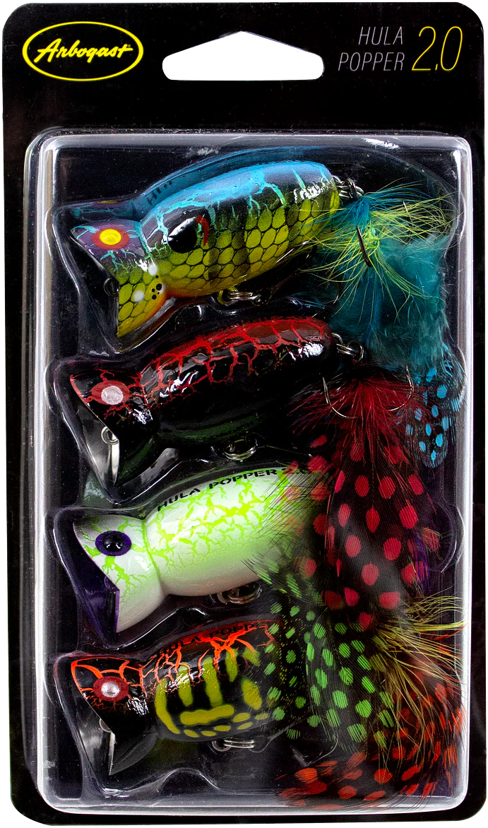 Arbogast Hula Popper 2.0 4-Piece Variety Pack