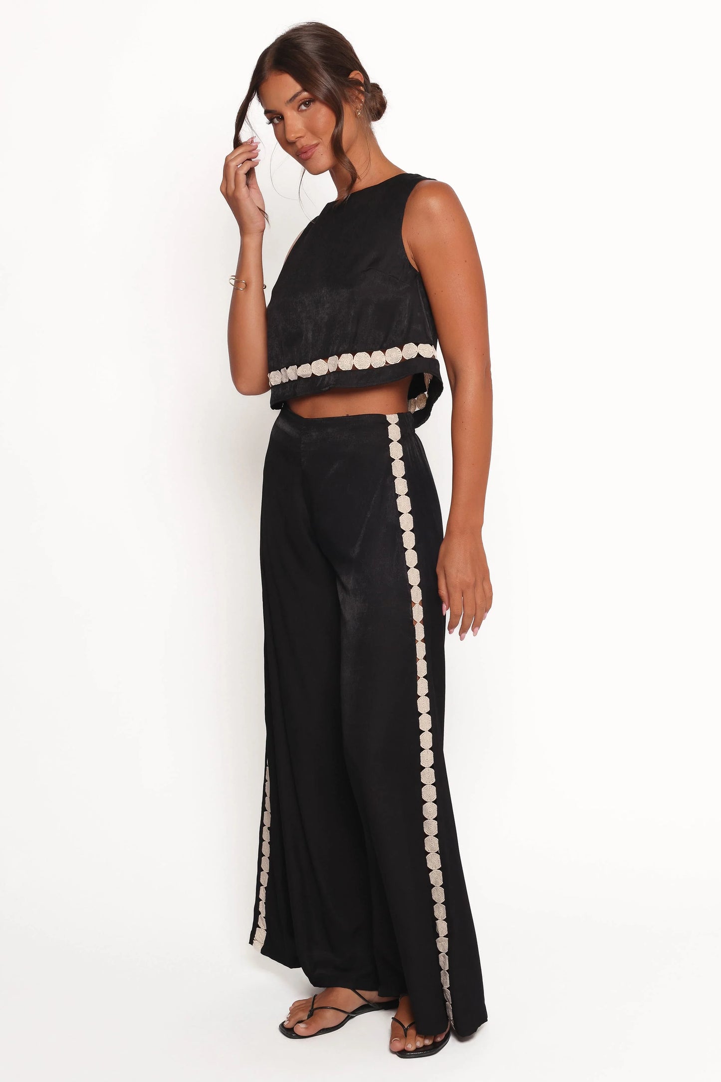 Margarete Pant Set - Black Cream