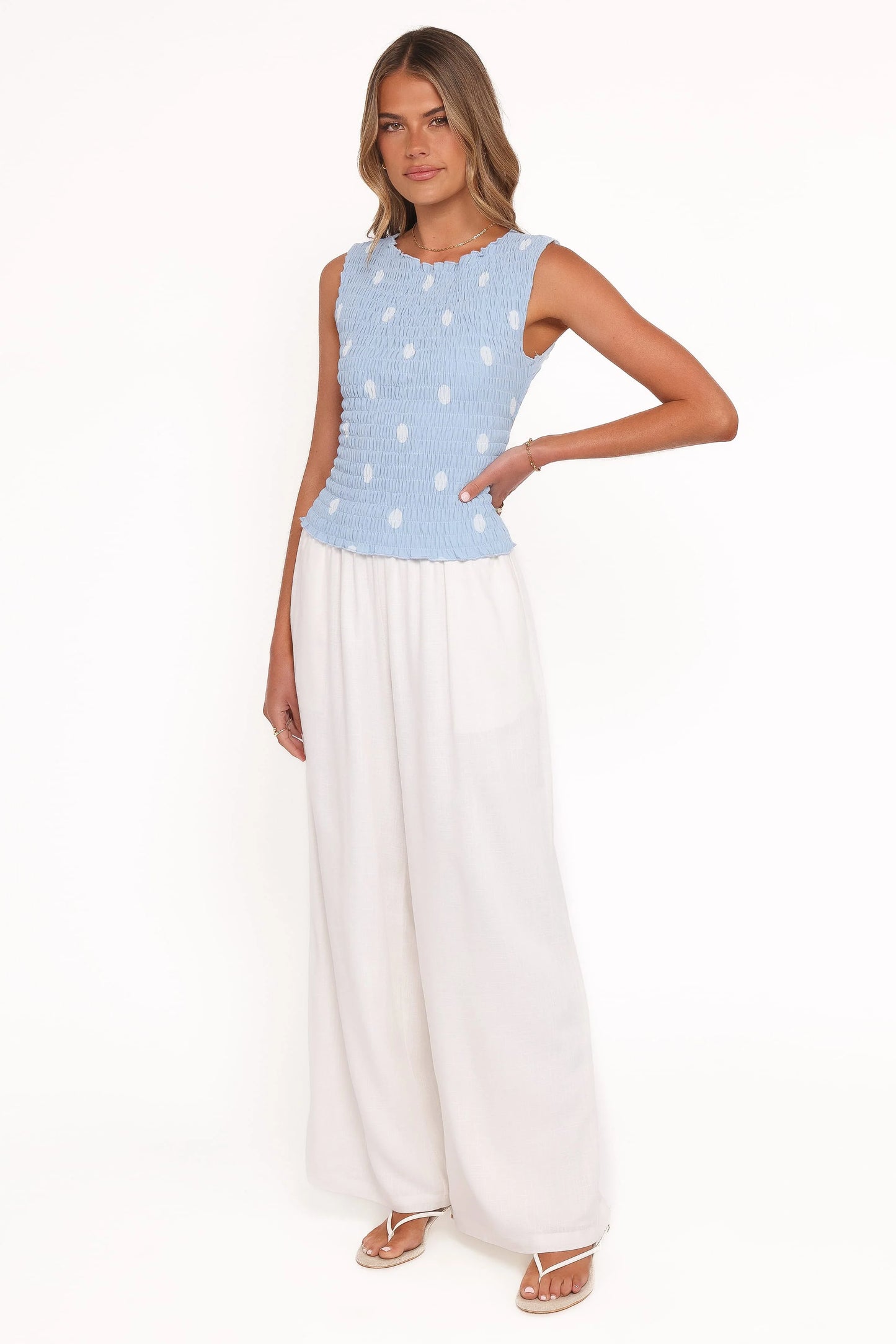 Elowen Wide Leg Pants - White