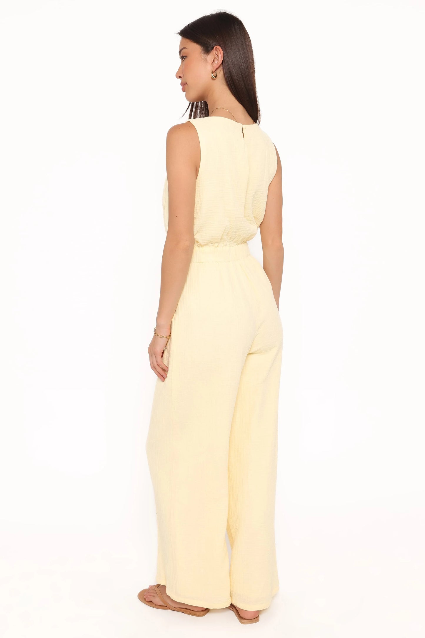 Brenna Cotton Jumpsuit - Baby Yellow