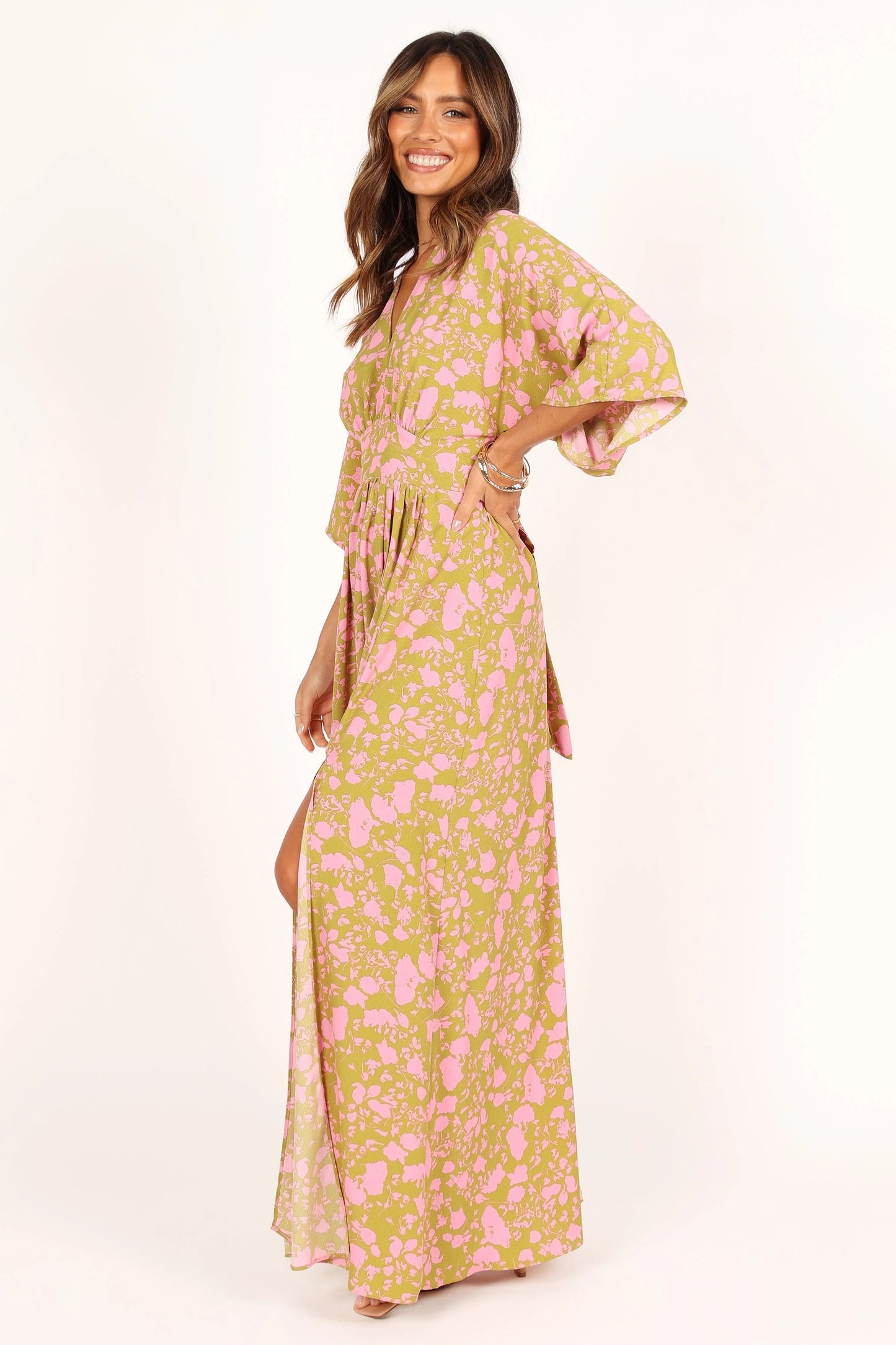 Fran Maxi Dress - Green/Pink
