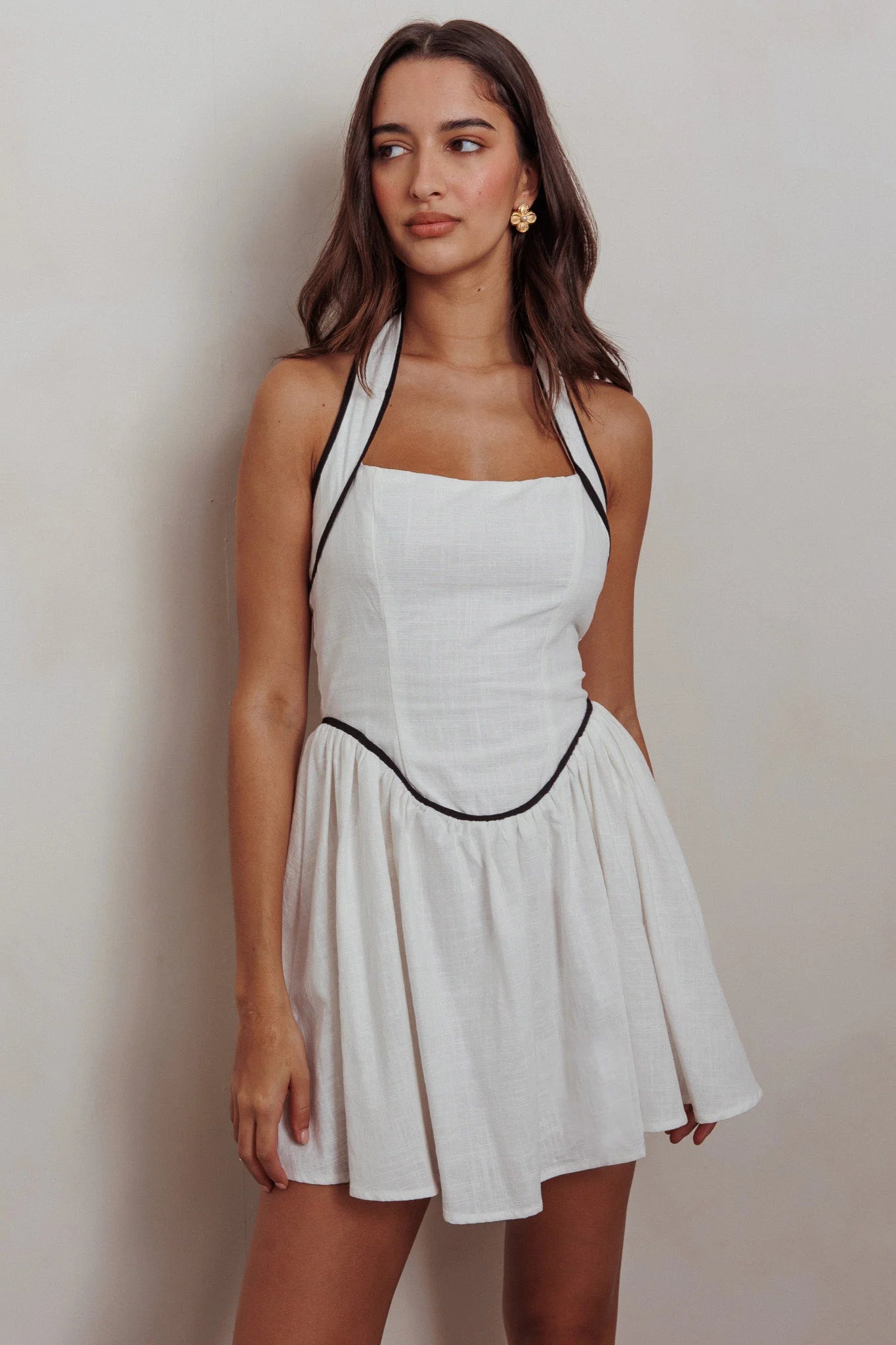 Rune Halterneck Mini Dress White