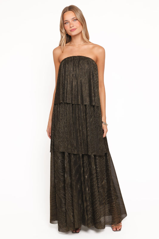 Bloom Strapless Maxi Dress - Black