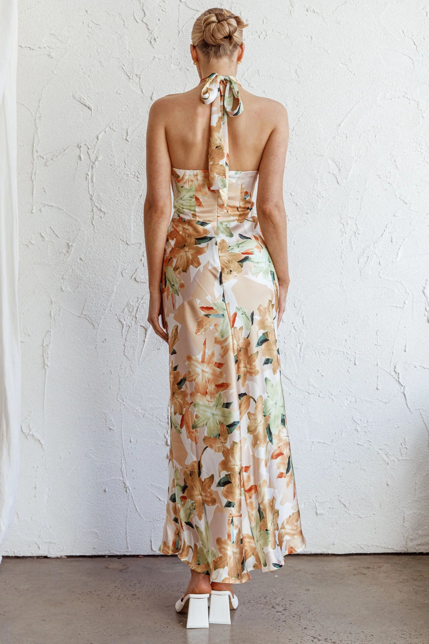 Shana Halterneck Maxi Dress Floral Yellow