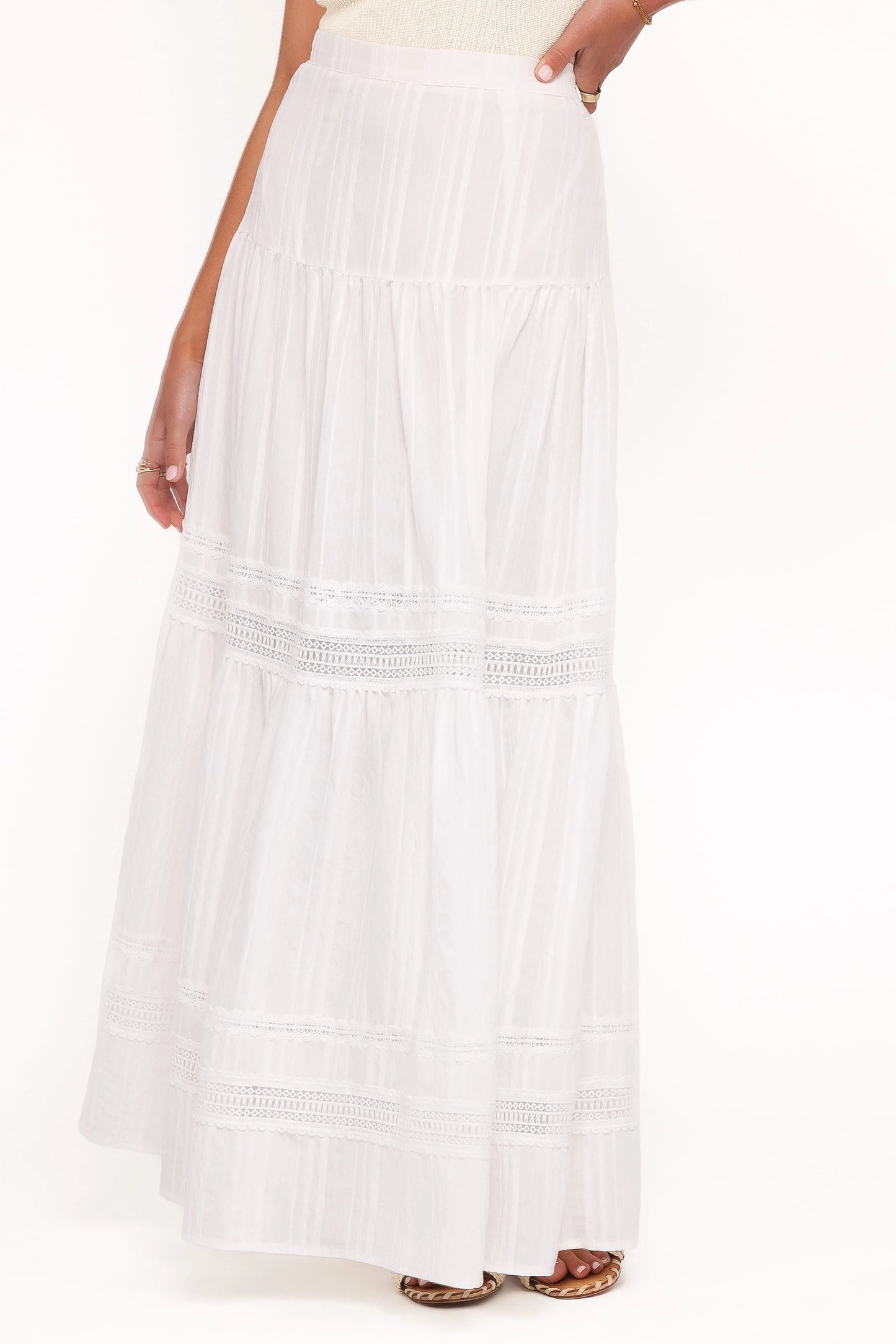 Peony Maxi Skirt - White