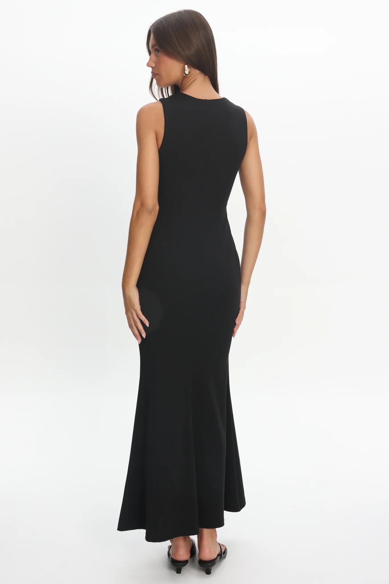 Capucine Key Hole Bust Maxi Dress Black