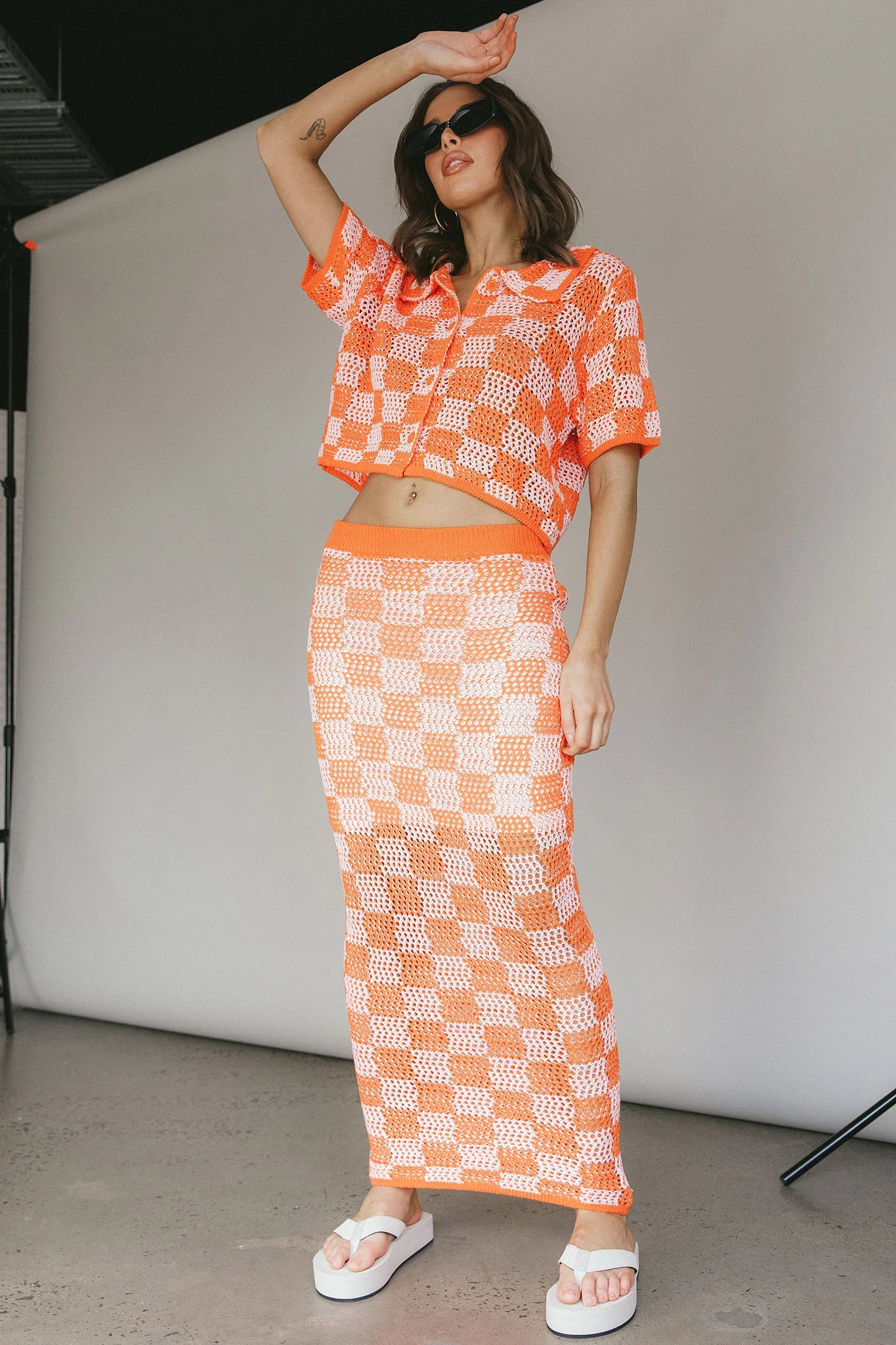 Byron Bay Crochet Maxi Skirt Sunset