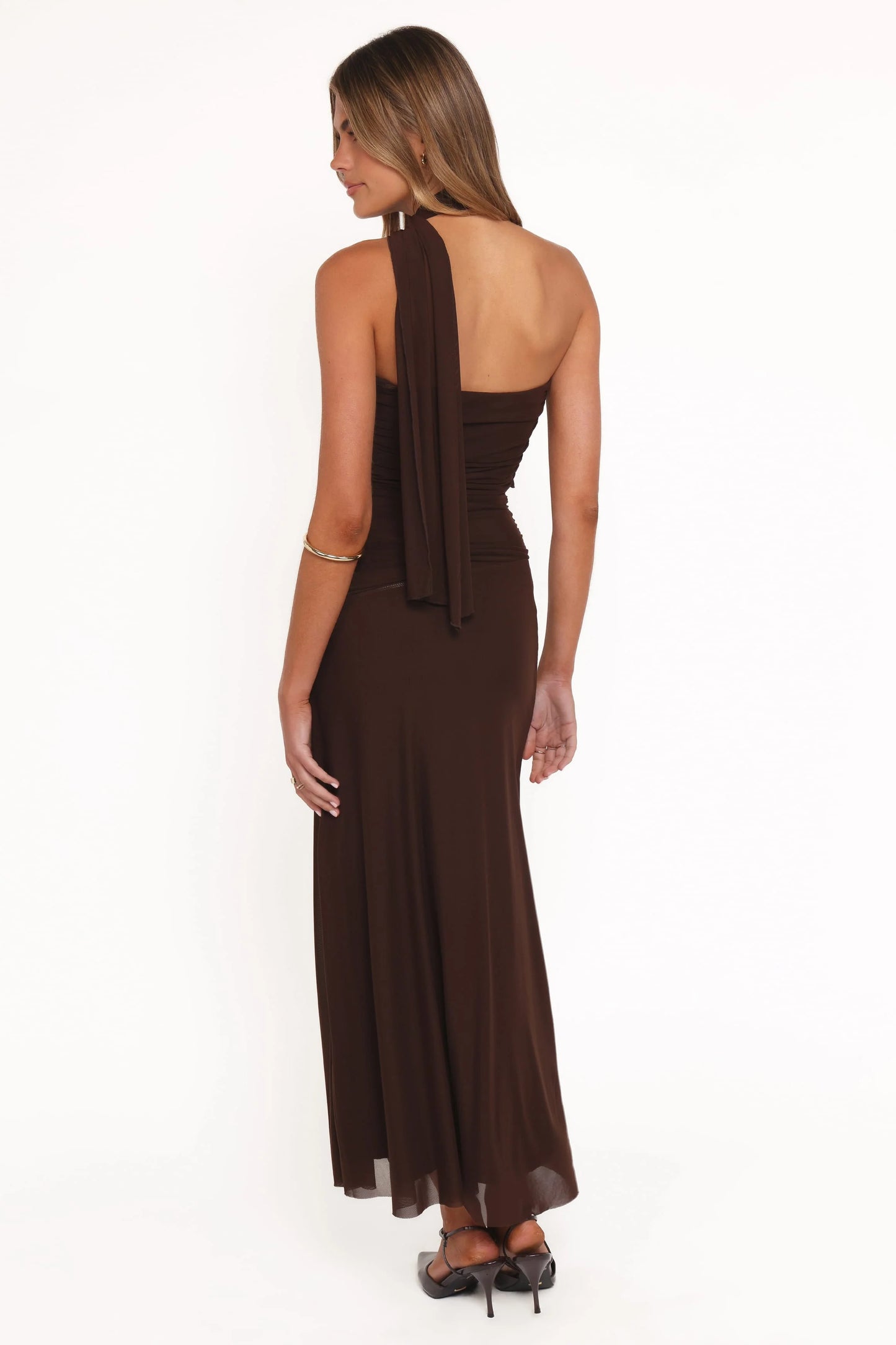 Charly One Shoulder Maxi Dress - Brown