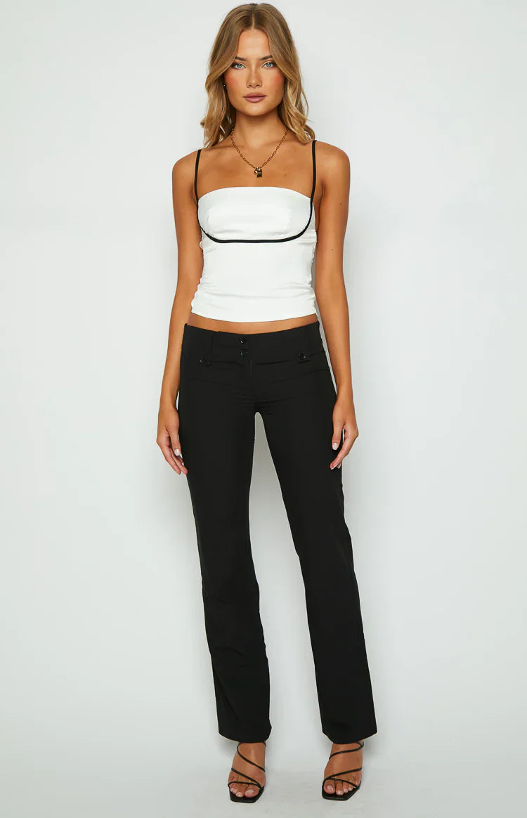 Tamra White Low Back Top