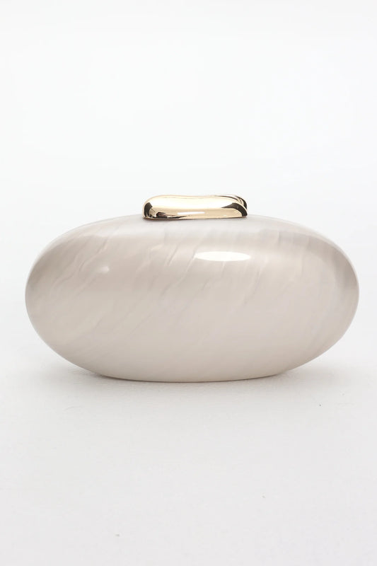 Nialah Oval Clutch Pearl